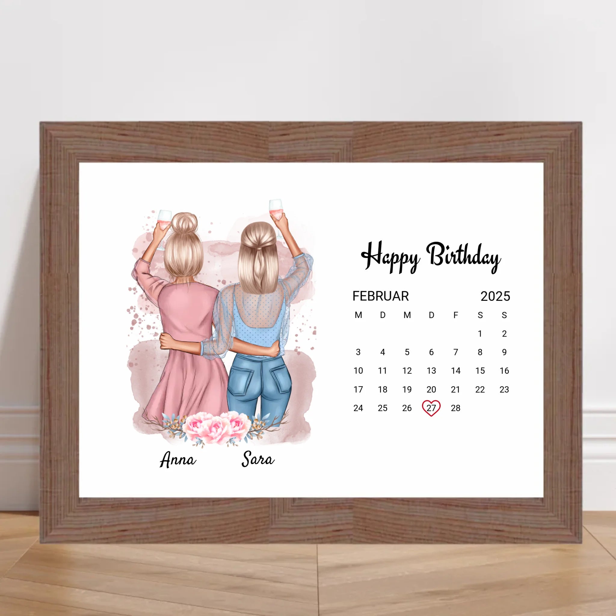 Beste Freundin Geburtstag Geschenk Bild mit Datum - Cantty