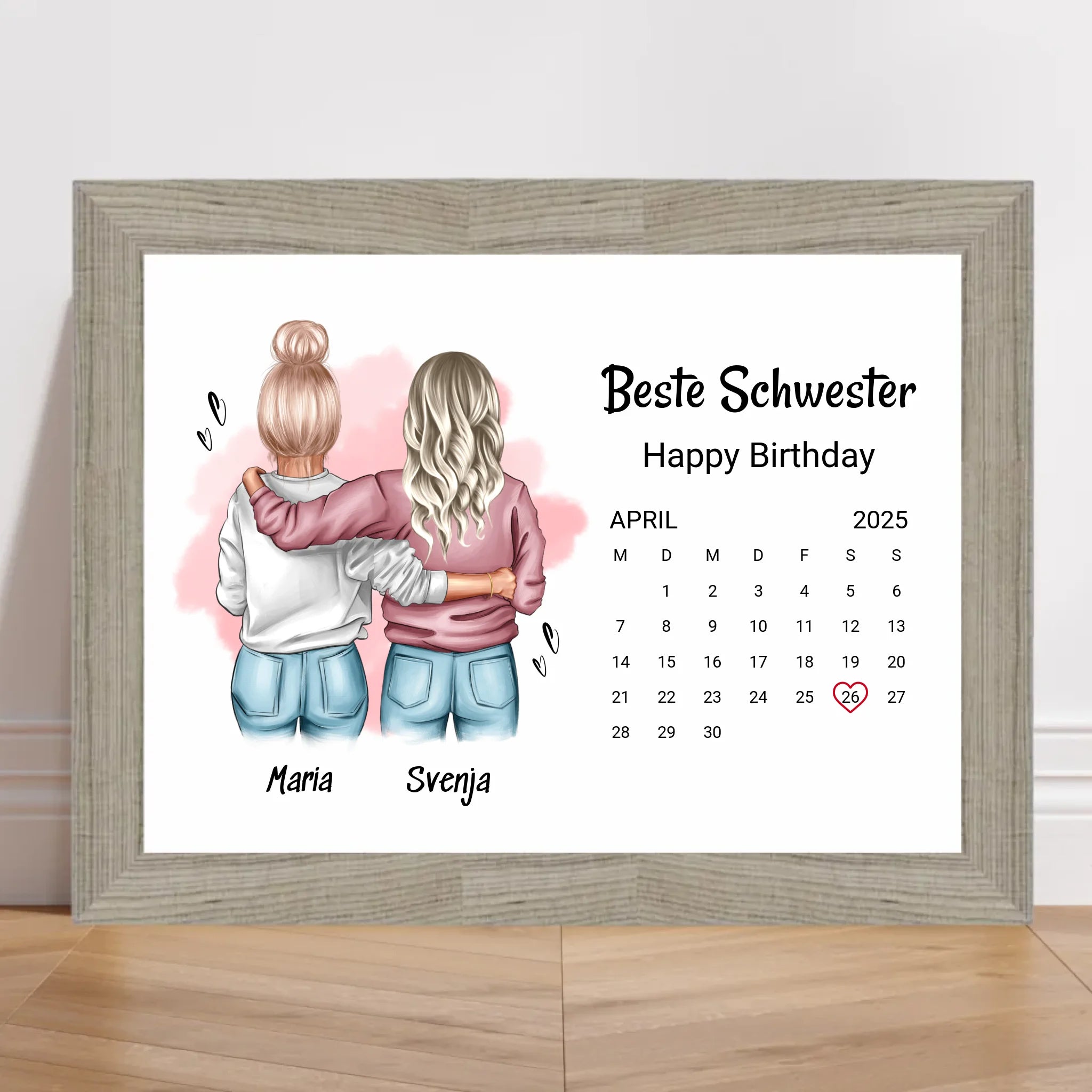 Schwester Geburtstag Geschenk Poster mit Datum - Cantty