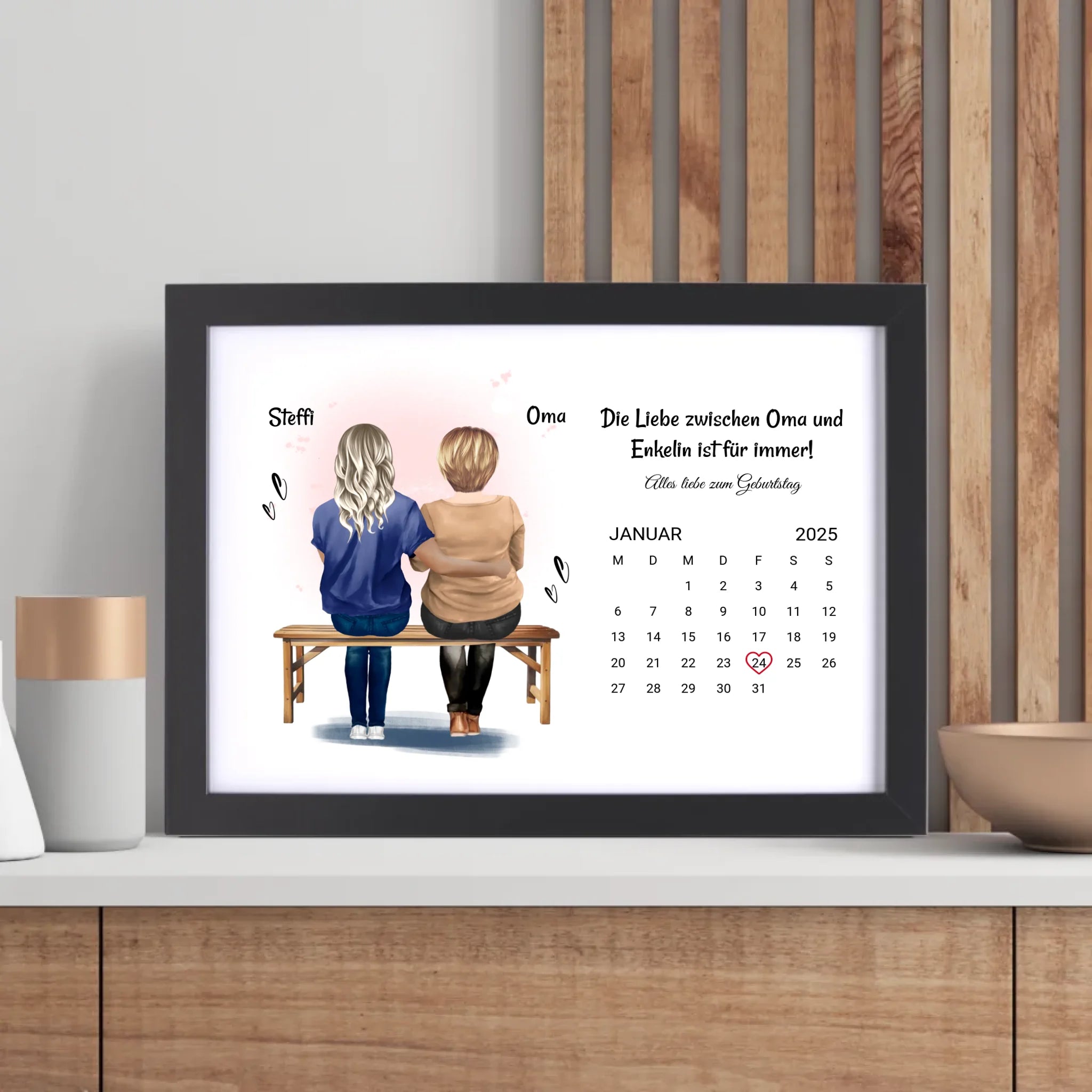 Oma Geburtstag Geschenk Enkeltochter Poster mit Datum - Cantty