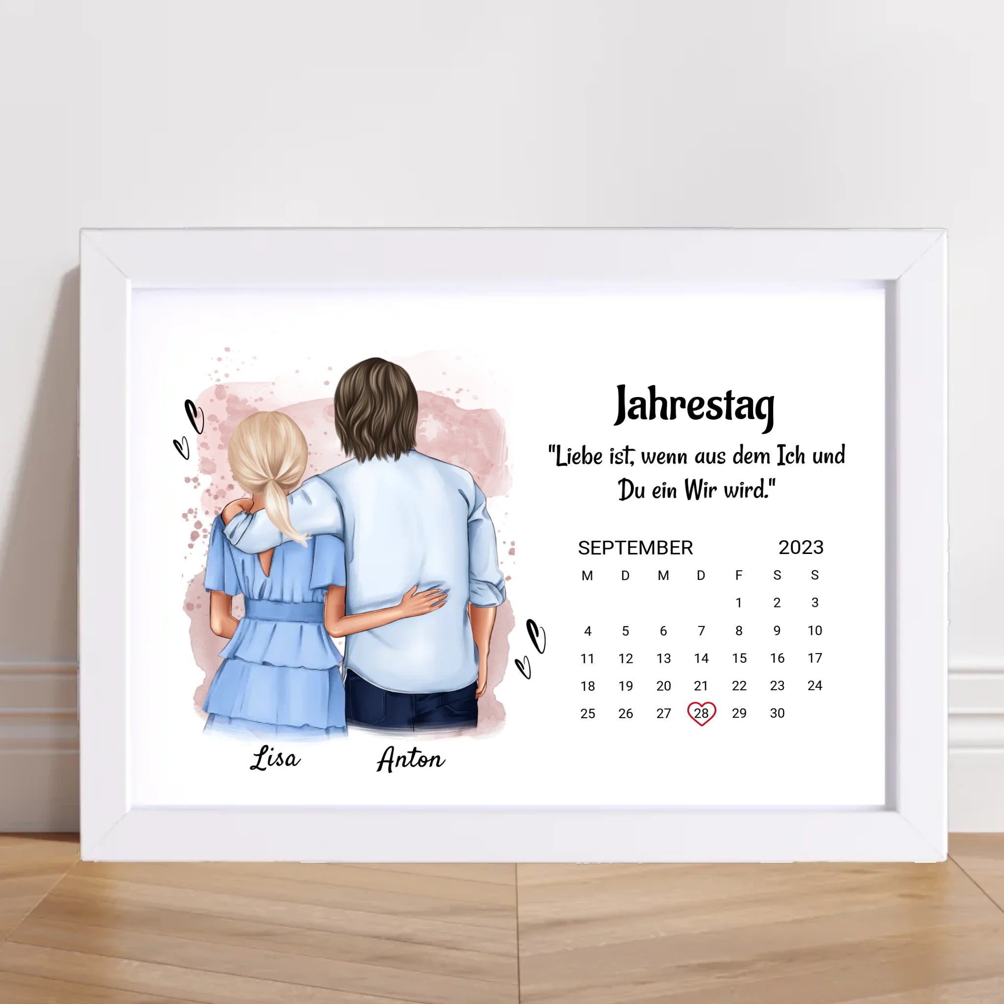 Freund und Freundin Jahrestag Poster Geschenk mit Datum - Cantty