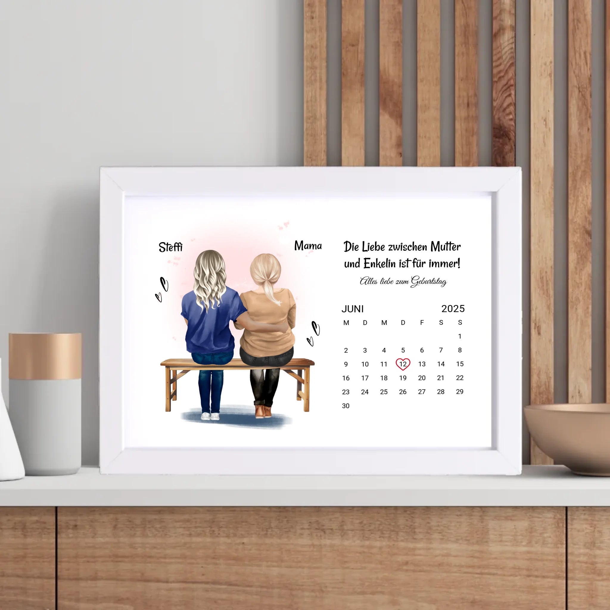 Mutter Tochter Geburtstag Geschenk Poster mit Datum - Cantty