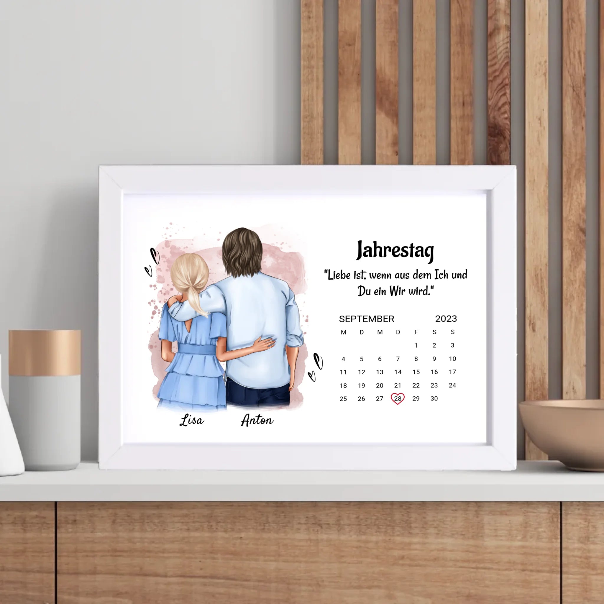 Freund und Freundin Jahrestag Poster Geschenk mit Datum - Cantty