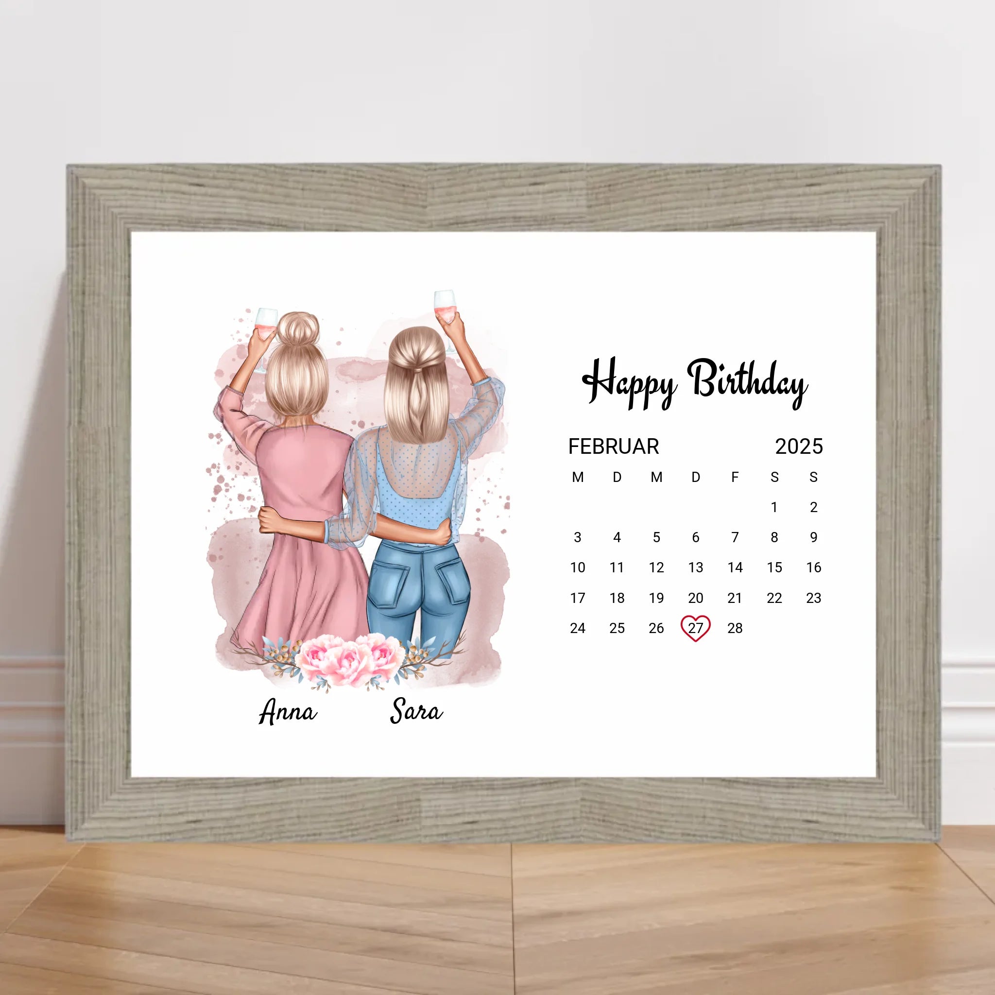 Beste Freundin Geburtstag Geschenk Bild mit Datum - Cantty