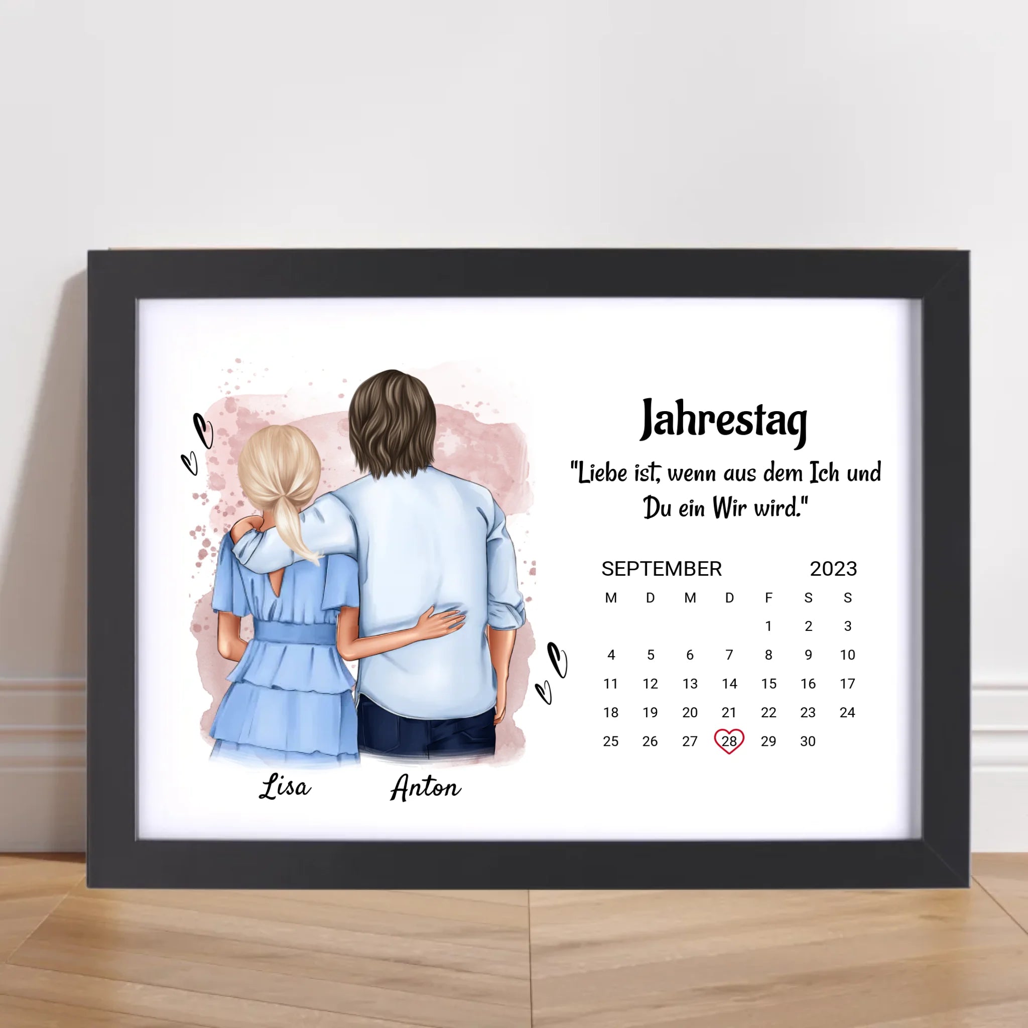 Freund und Freundin Jahrestag Poster Geschenk mit Datum - Cantty