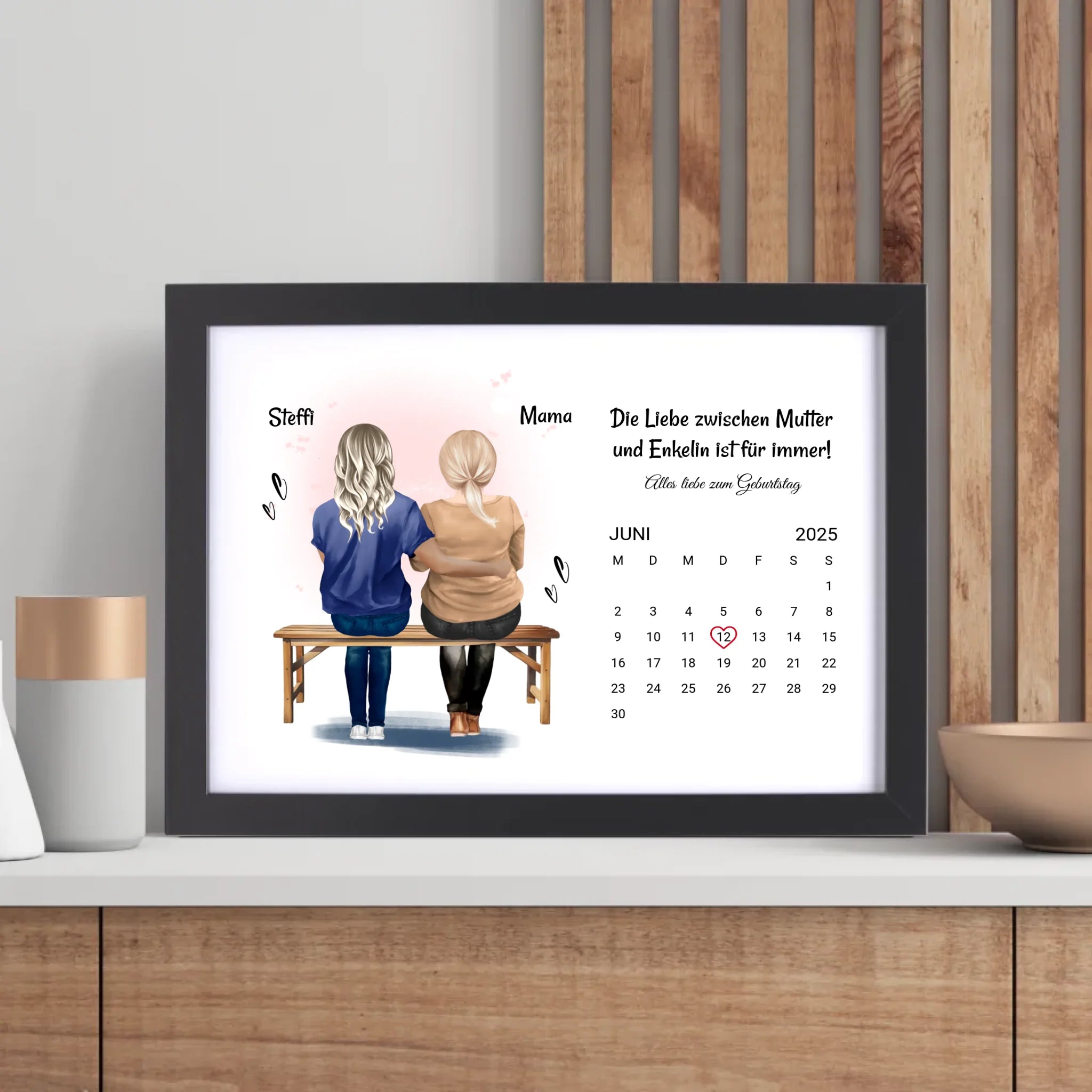 Mutter Tochter Geburtstag Geschenk Poster mit Datum - Cantty