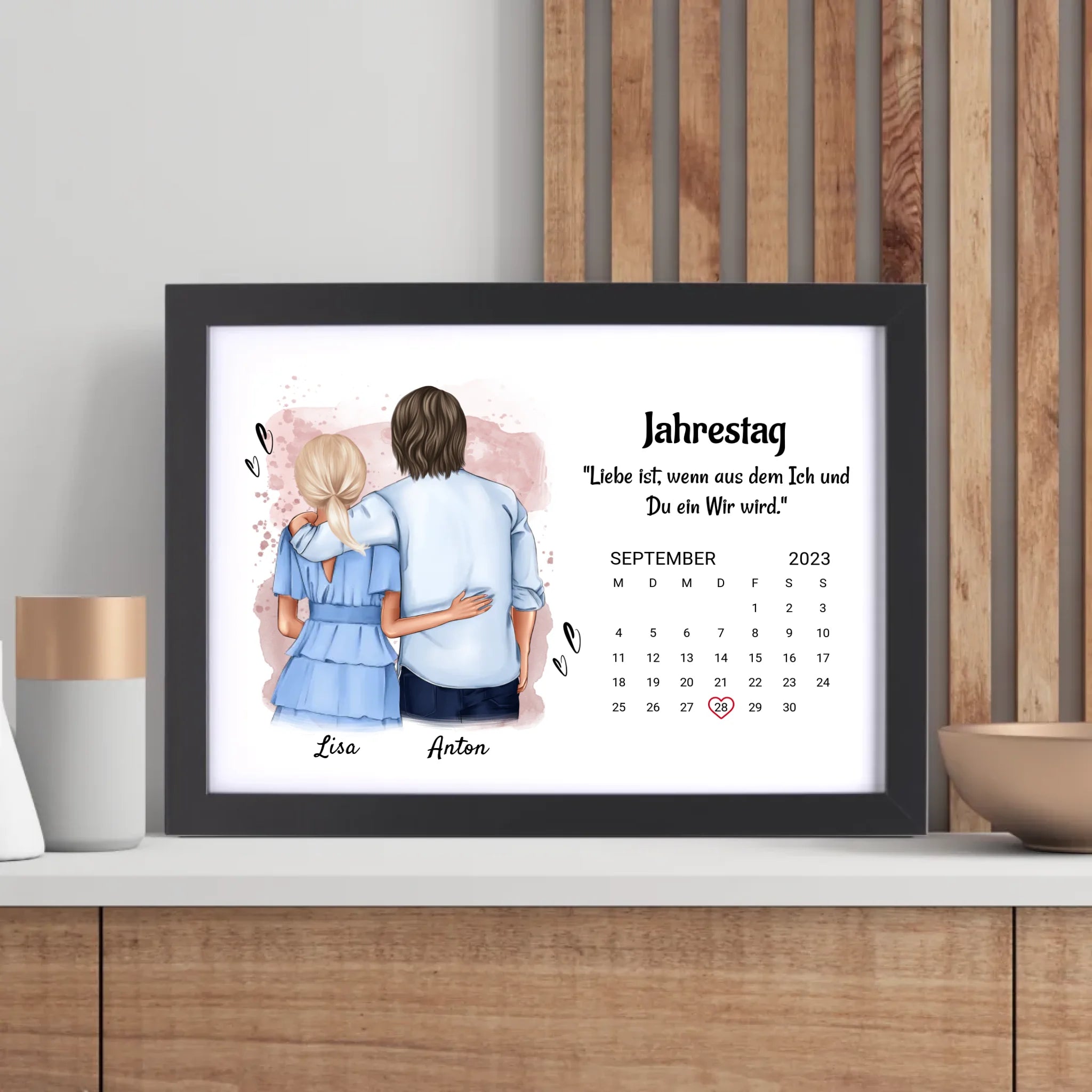 Freund und Freundin Jahrestag Poster Geschenk mit Datum - Cantty