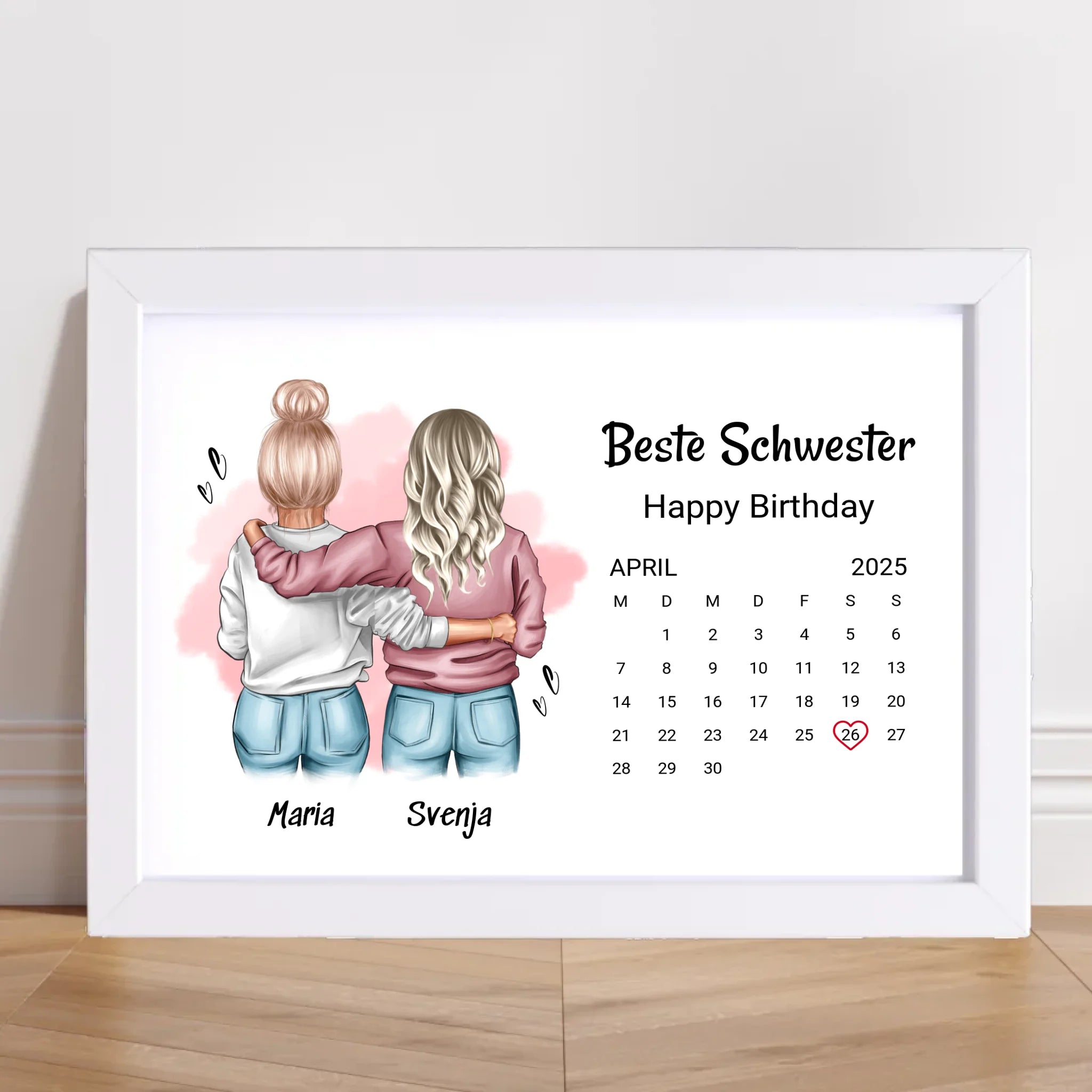Schwester Geburtstag Geschenk Poster mit Datum - Cantty