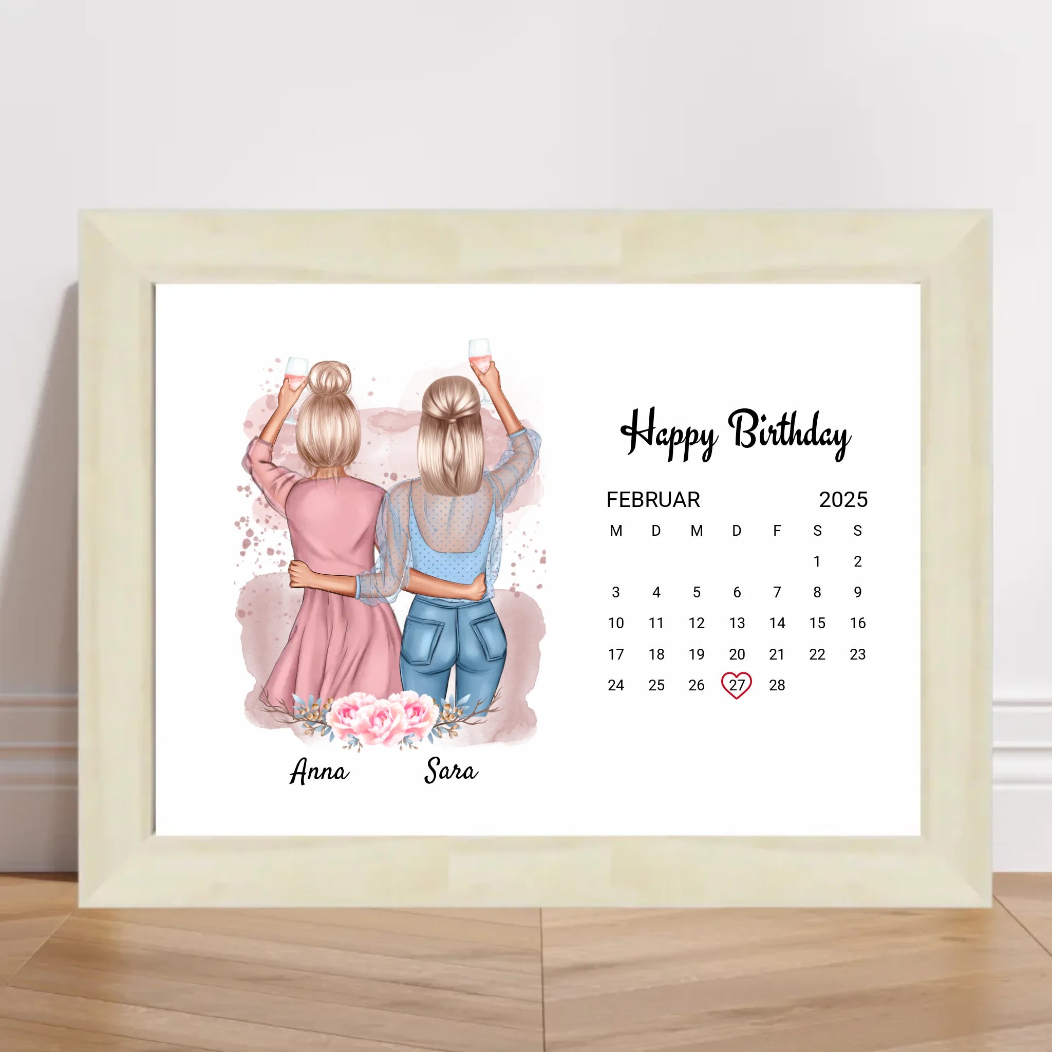 Beste Freundin Geburtstag Geschenk Bild mit Datum - Cantty