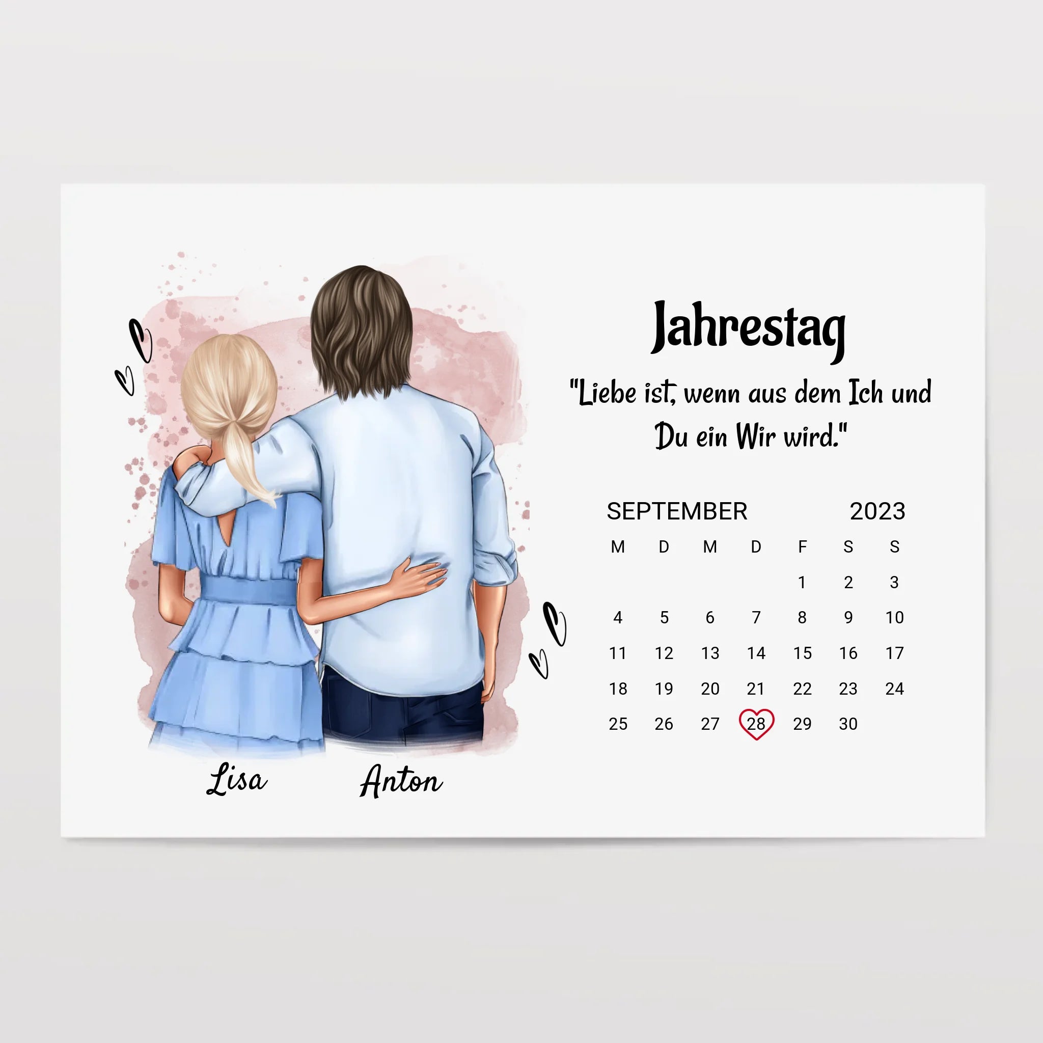 Freund und Freundin Jahrestag Poster Geschenk mit Datum - Cantty