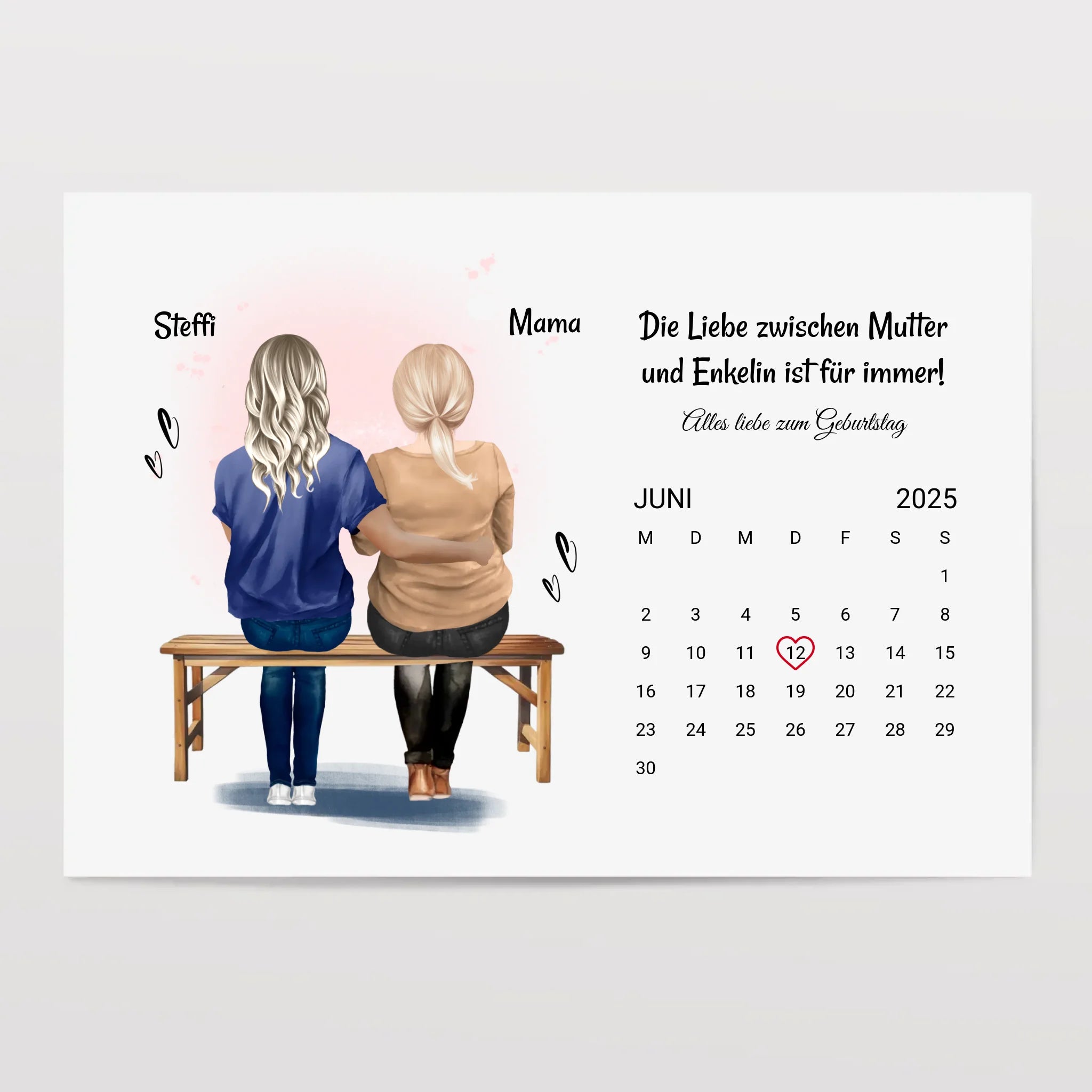 Mutter Tochter Geburtstag Geschenk Poster mit Datum - Cantty