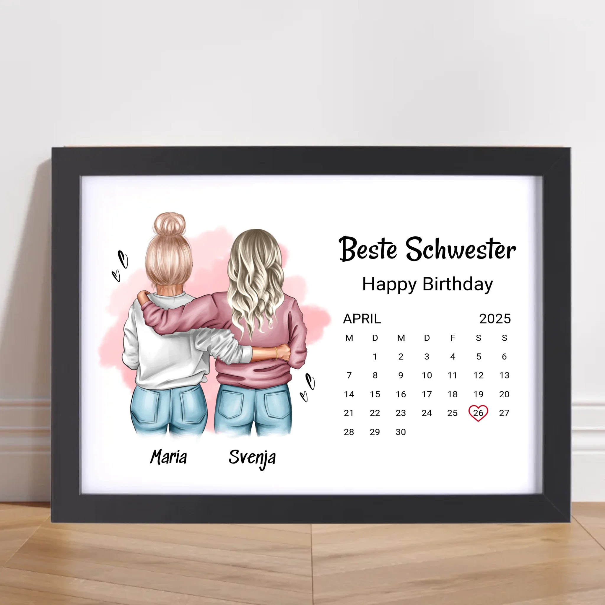 Schwester Geburtstag Geschenk Poster mit Datum - Cantty