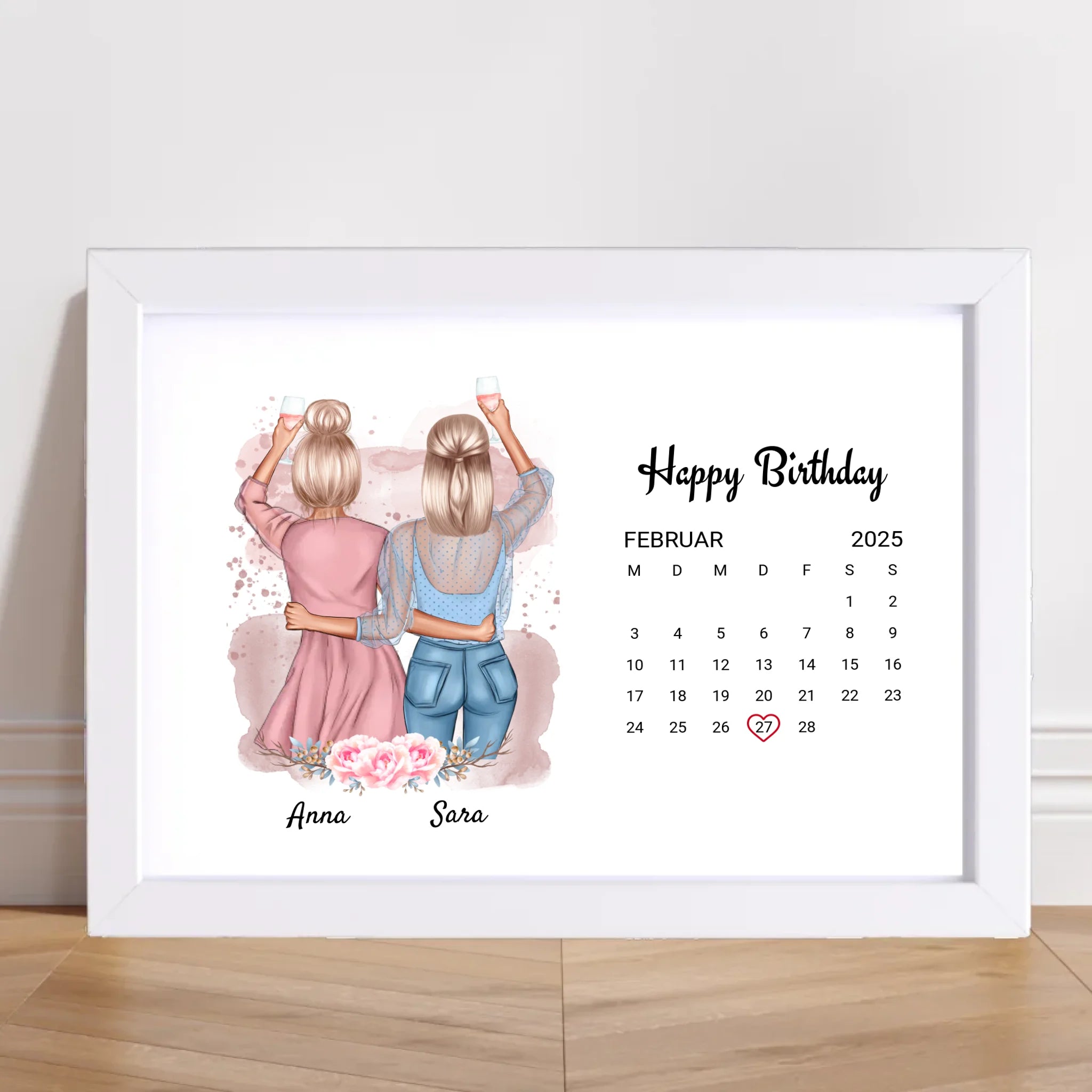 Beste Freundin Geburtstag Geschenk Bild mit Datum - Cantty