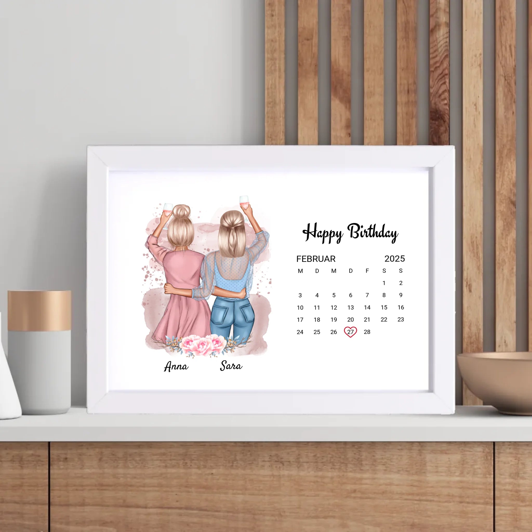 Beste Freundin Geburtstag Geschenk Bild mit Datum - Cantty