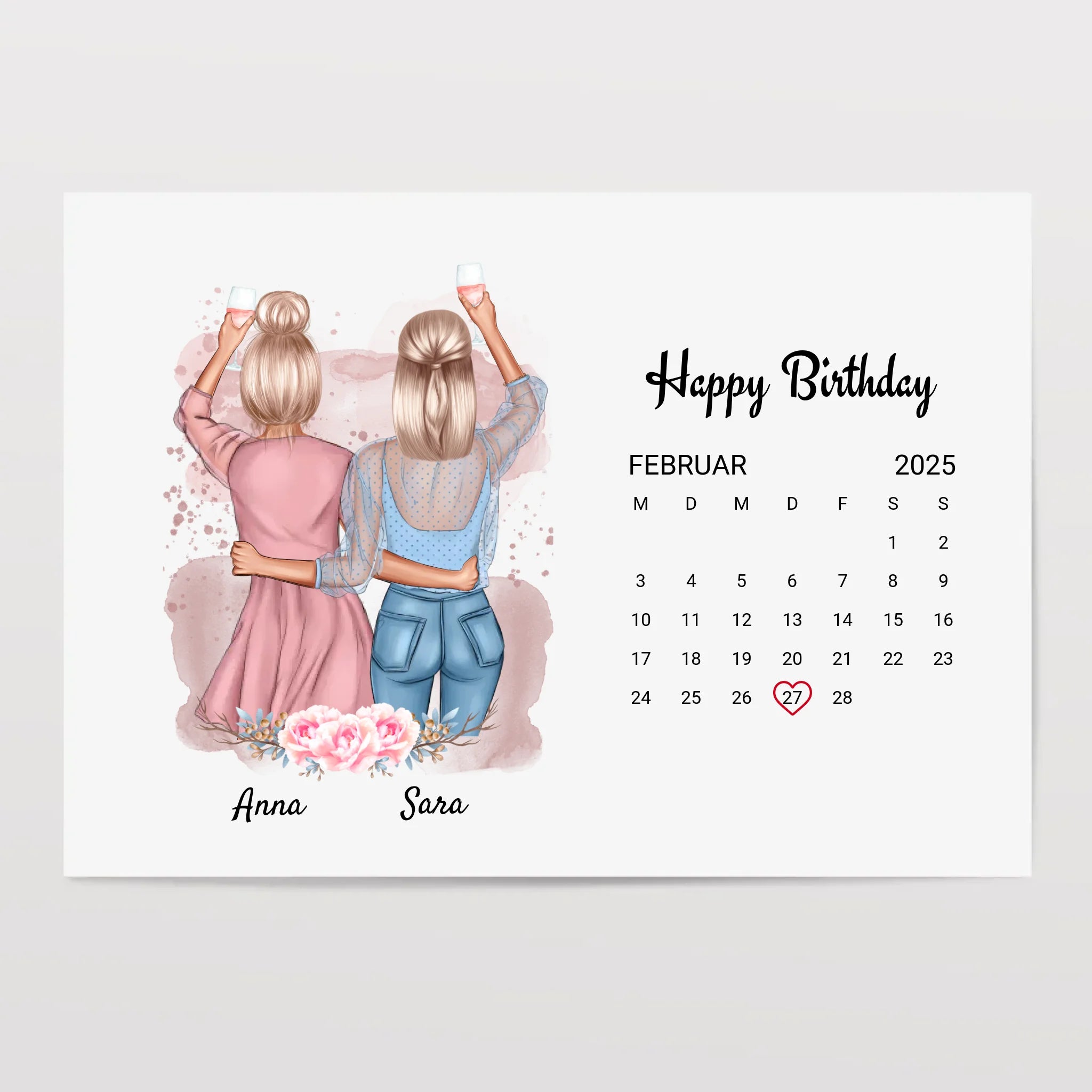 Beste Freundin Geburtstag Geschenk Bild mit Datum - Cantty