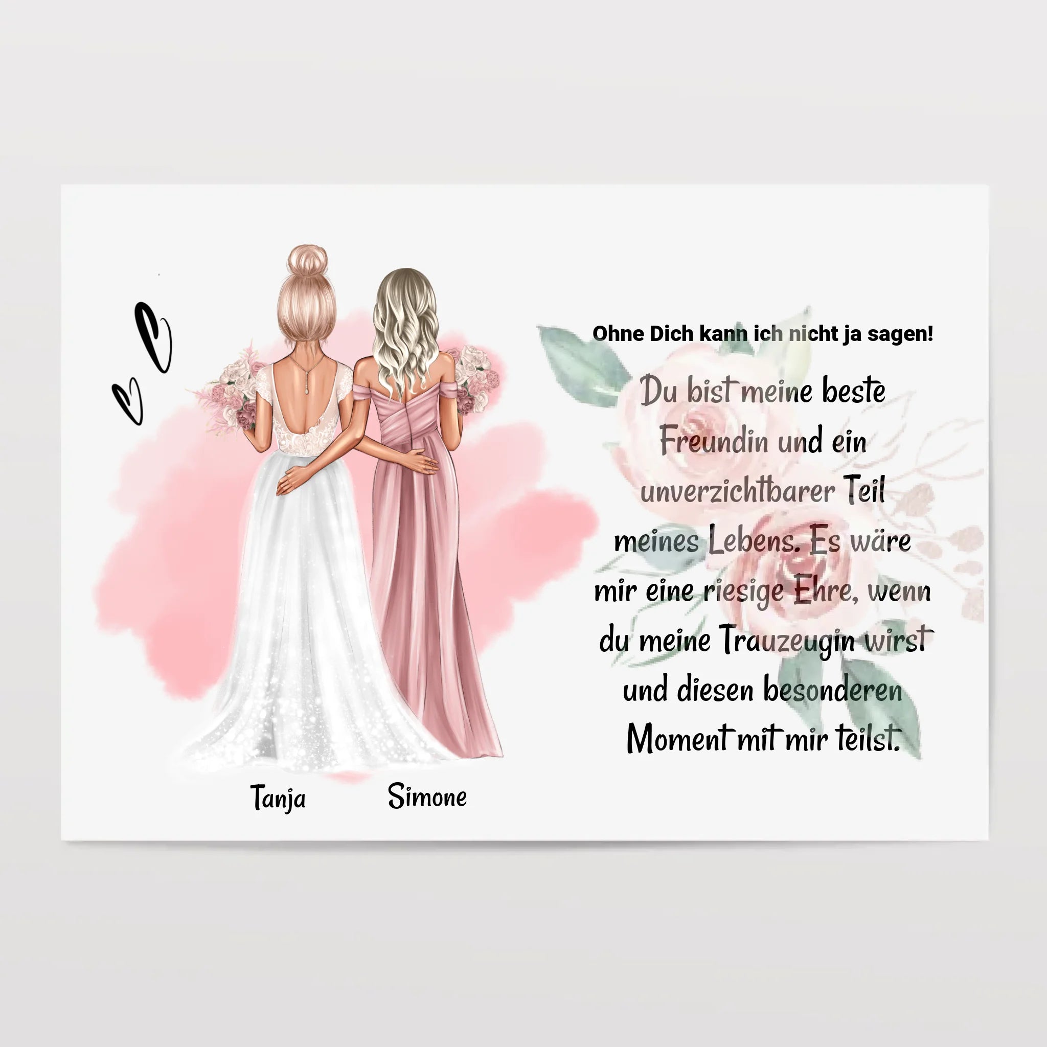 Trauzeugin fragen Poster Bild Karte Geschenk personalisiert - Cantty