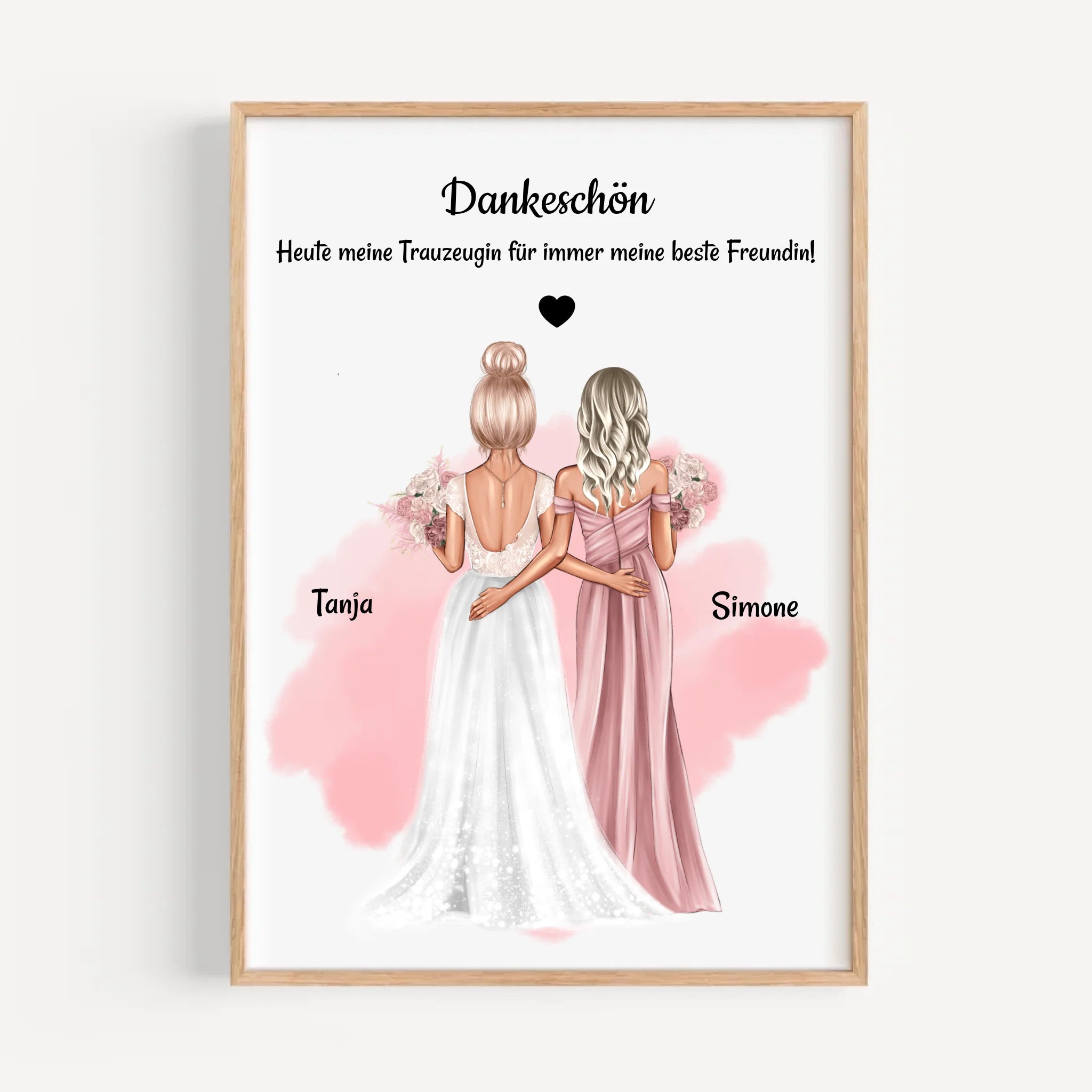 Dankeschön Bild für Trauzeugin Geschenk von Braut personalisiert - Cantty