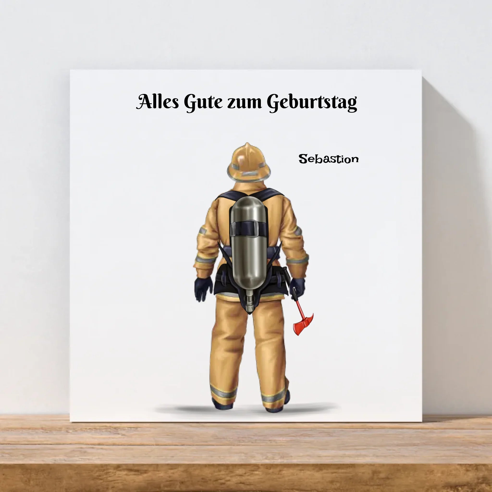 Feuerwehrmann Leinwand Bild personalisiert - Cantty