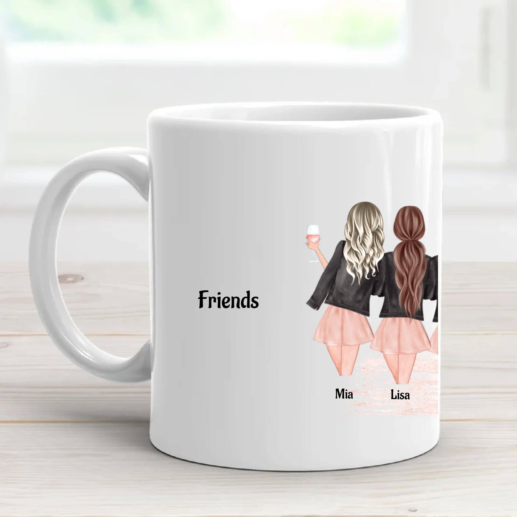 6 Freundinnen Tasse Geschenk mit Namen und Spruch - Cantty