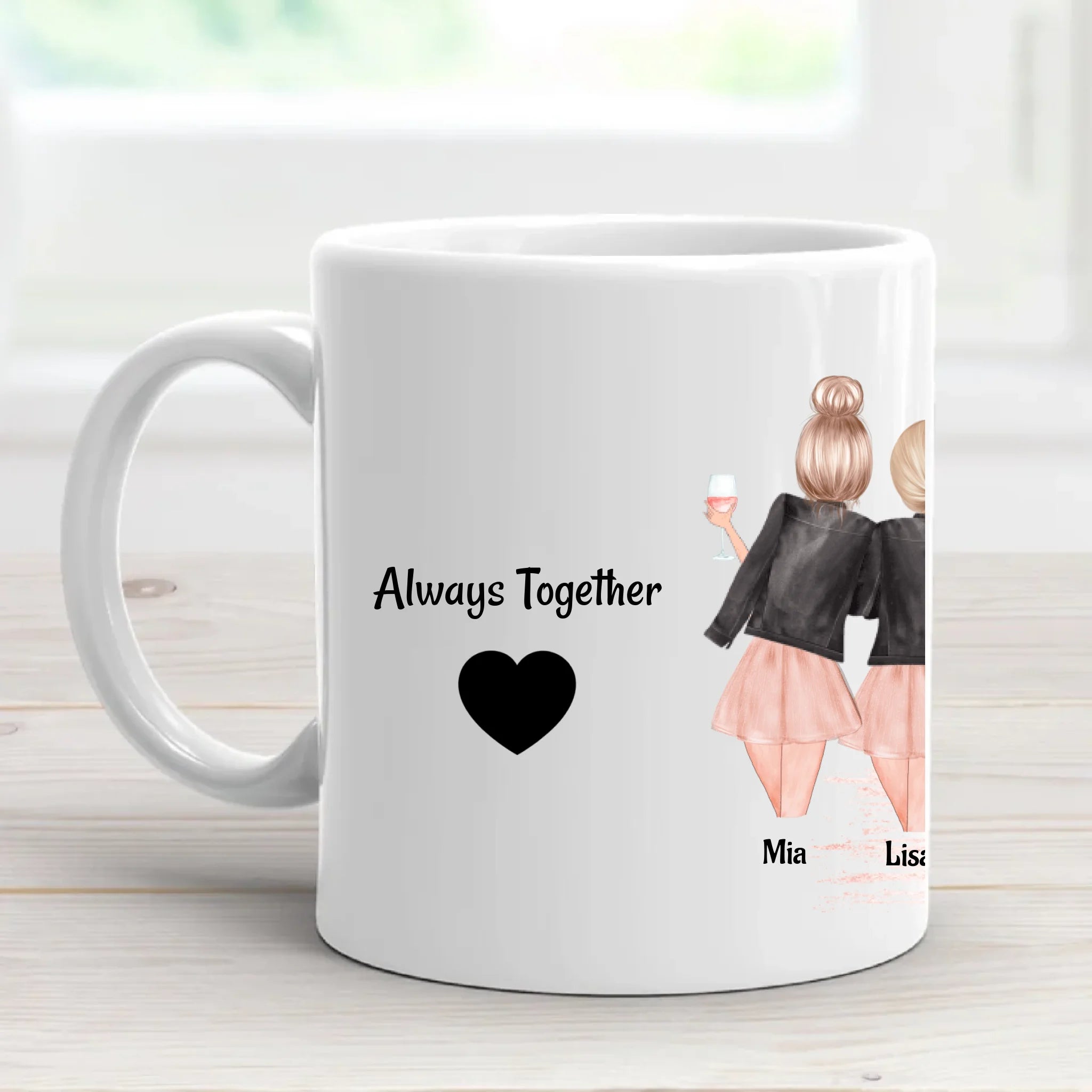 7 Freundinnen personalisierte Tasse Geschenk - Cantty