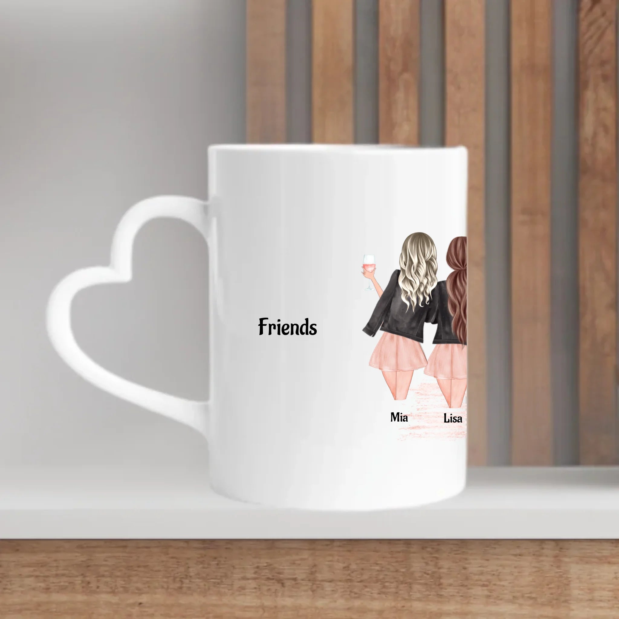 6 Freundinnen Tasse Geschenk mit Namen und Spruch - Cantty