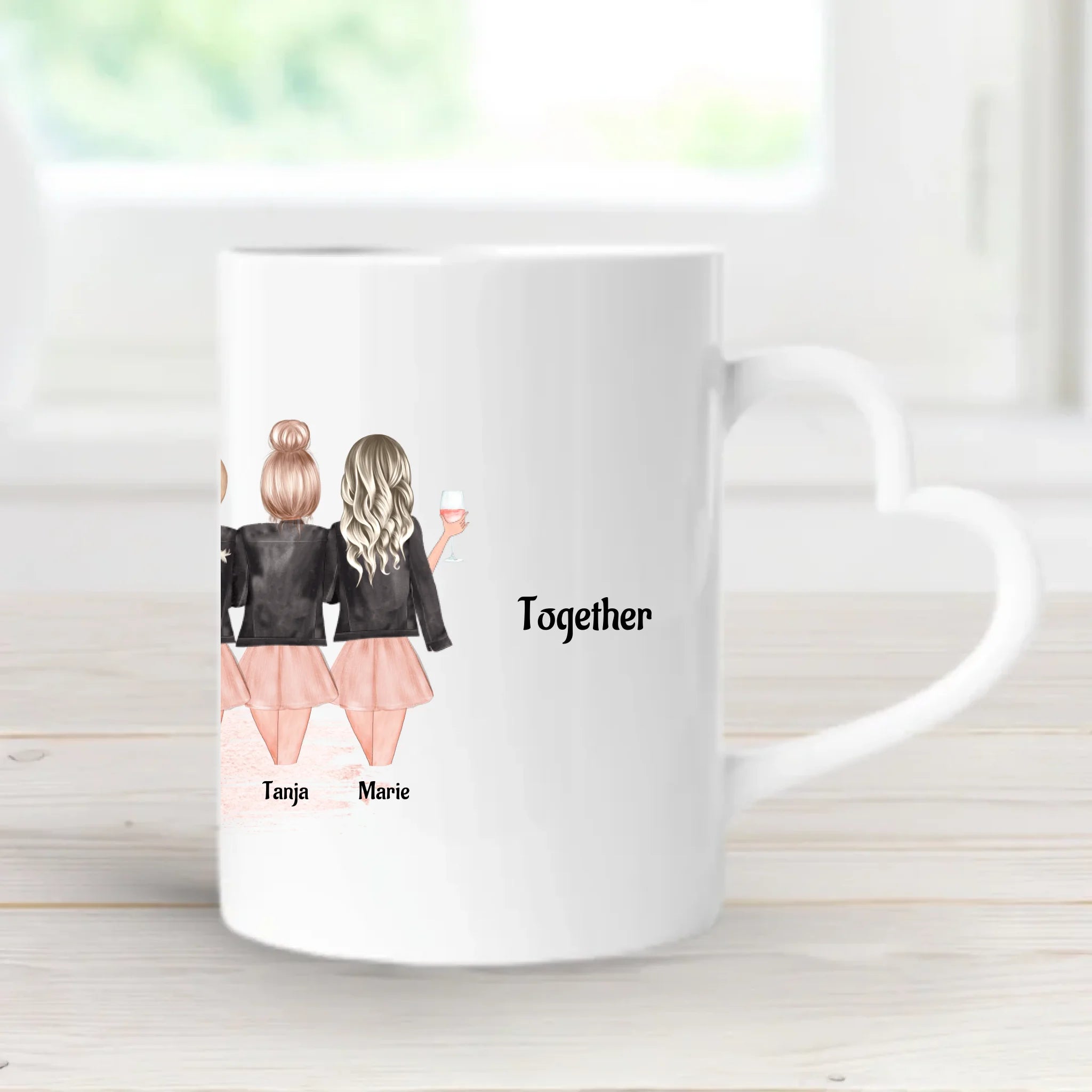 6 Freundinnen Tasse Geschenk mit Namen und Spruch - Cantty