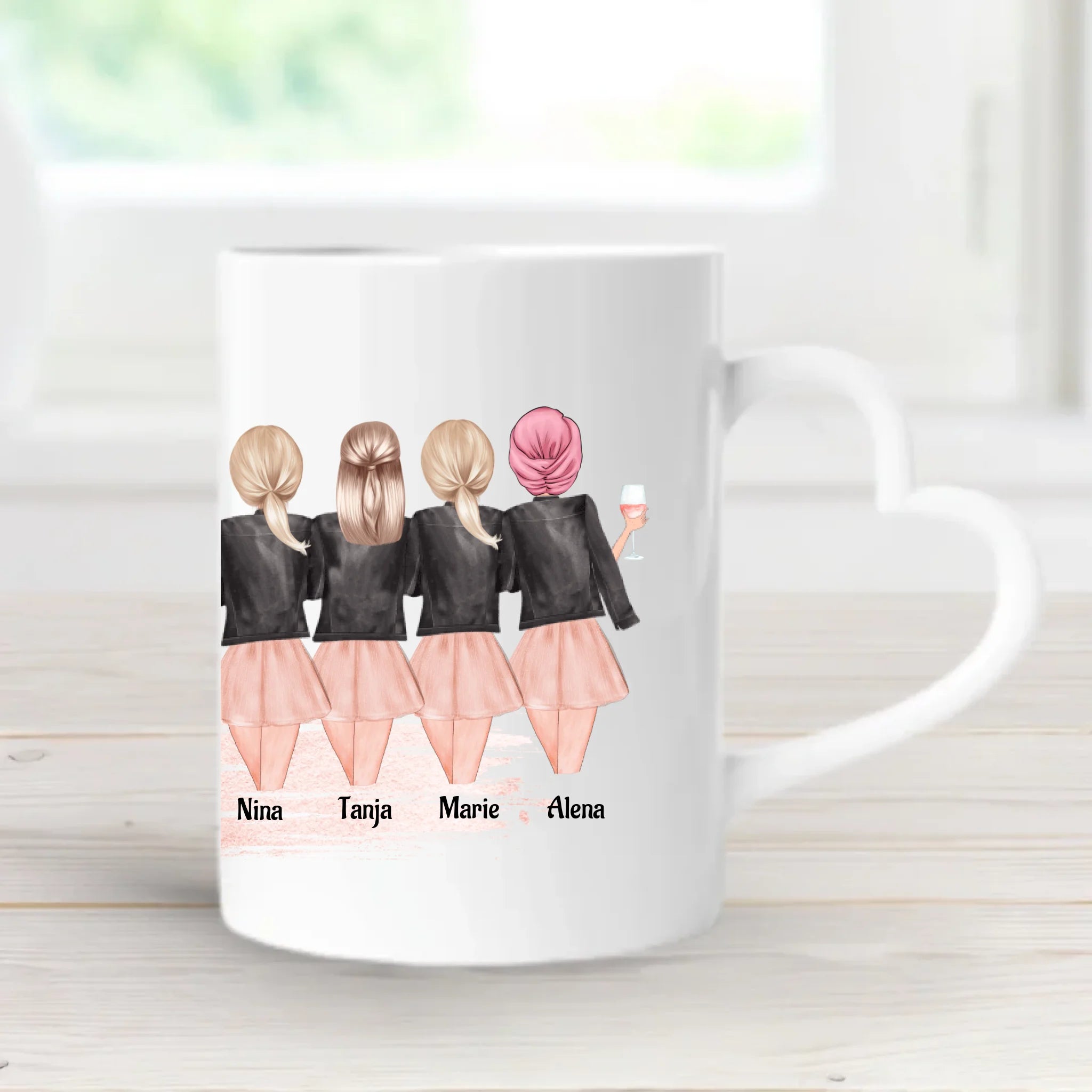 7 Freundinnen personalisierte Tasse Geschenk - Cantty