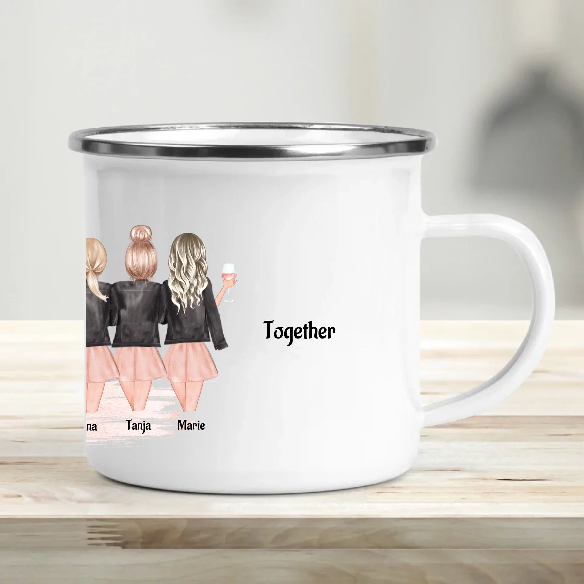 6 Freundinnen Tasse Geschenk mit Namen und Spruch - Cantty