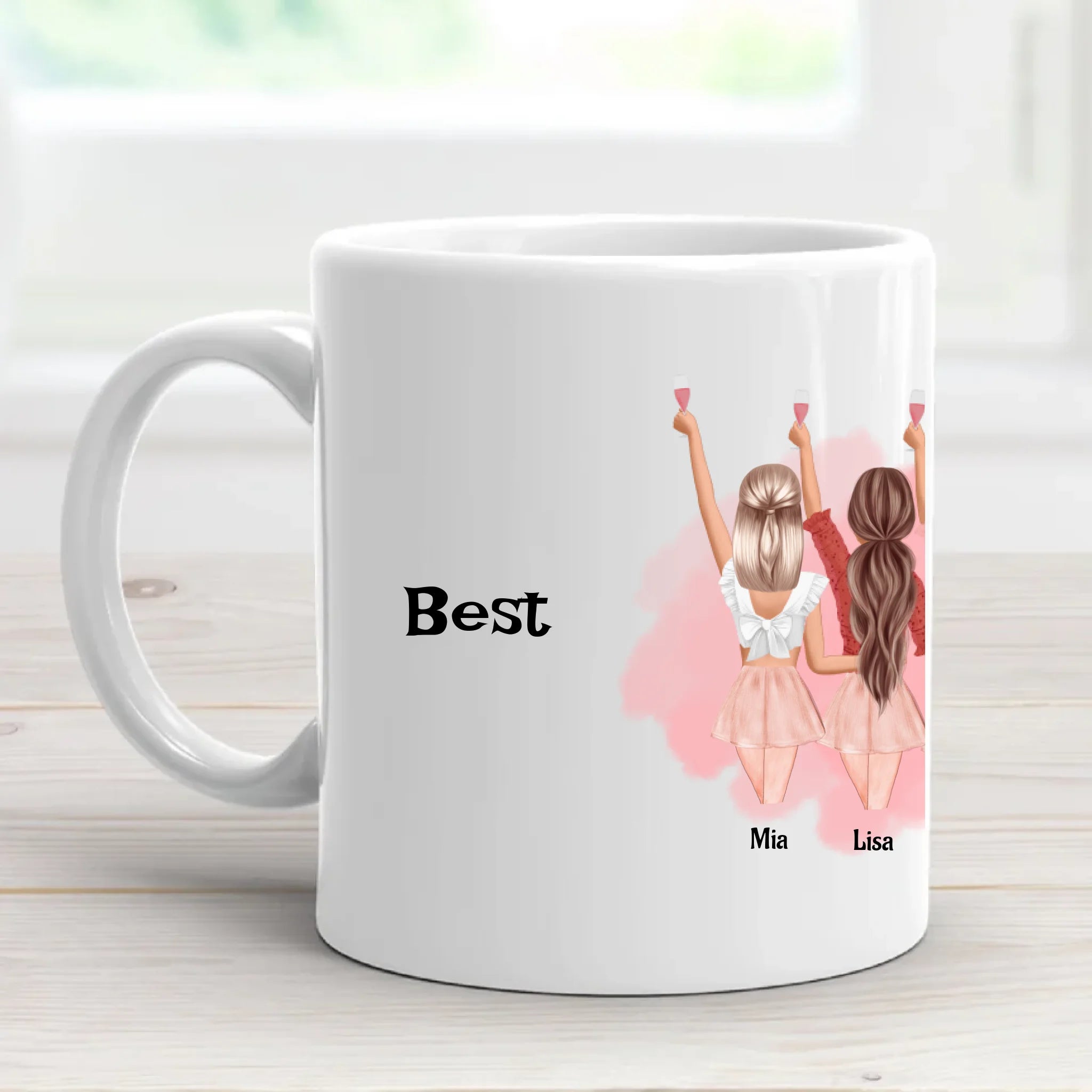 Geschenk Tasse für 6 Freundinnen personalisiert - Cantty