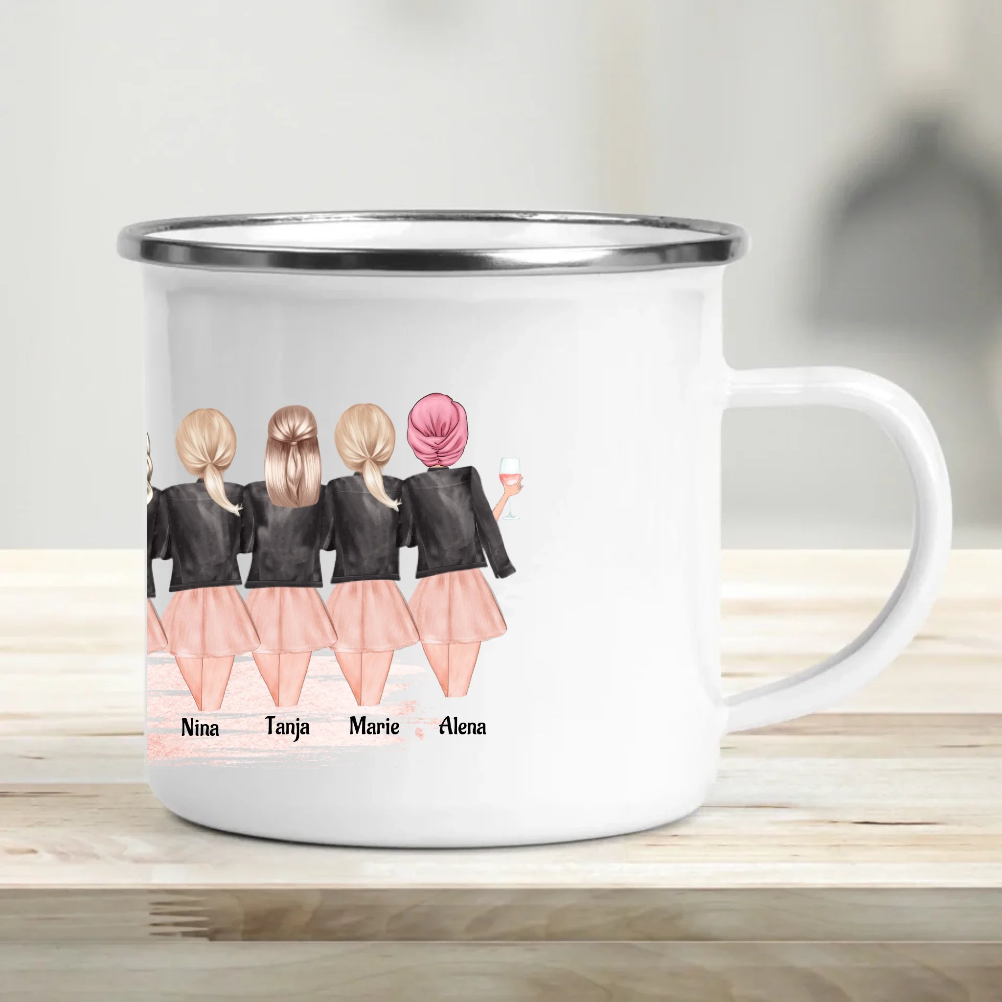 7 Freundinnen personalisierte Tasse Geschenk - Cantty