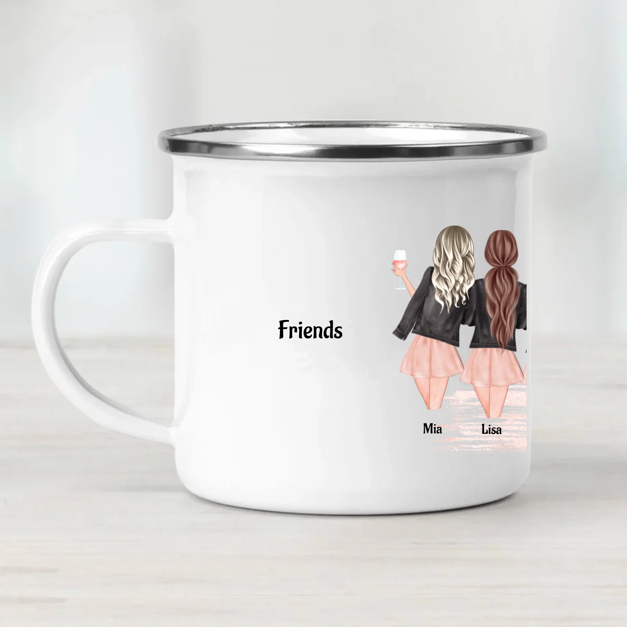 6 Freundinnen Tasse Geschenk mit Namen und Spruch - Cantty
