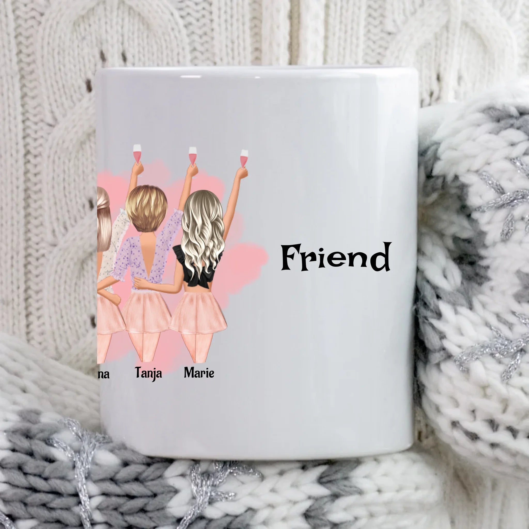 Geschenk Tasse für 6 Freundinnen personalisiert - Cantty