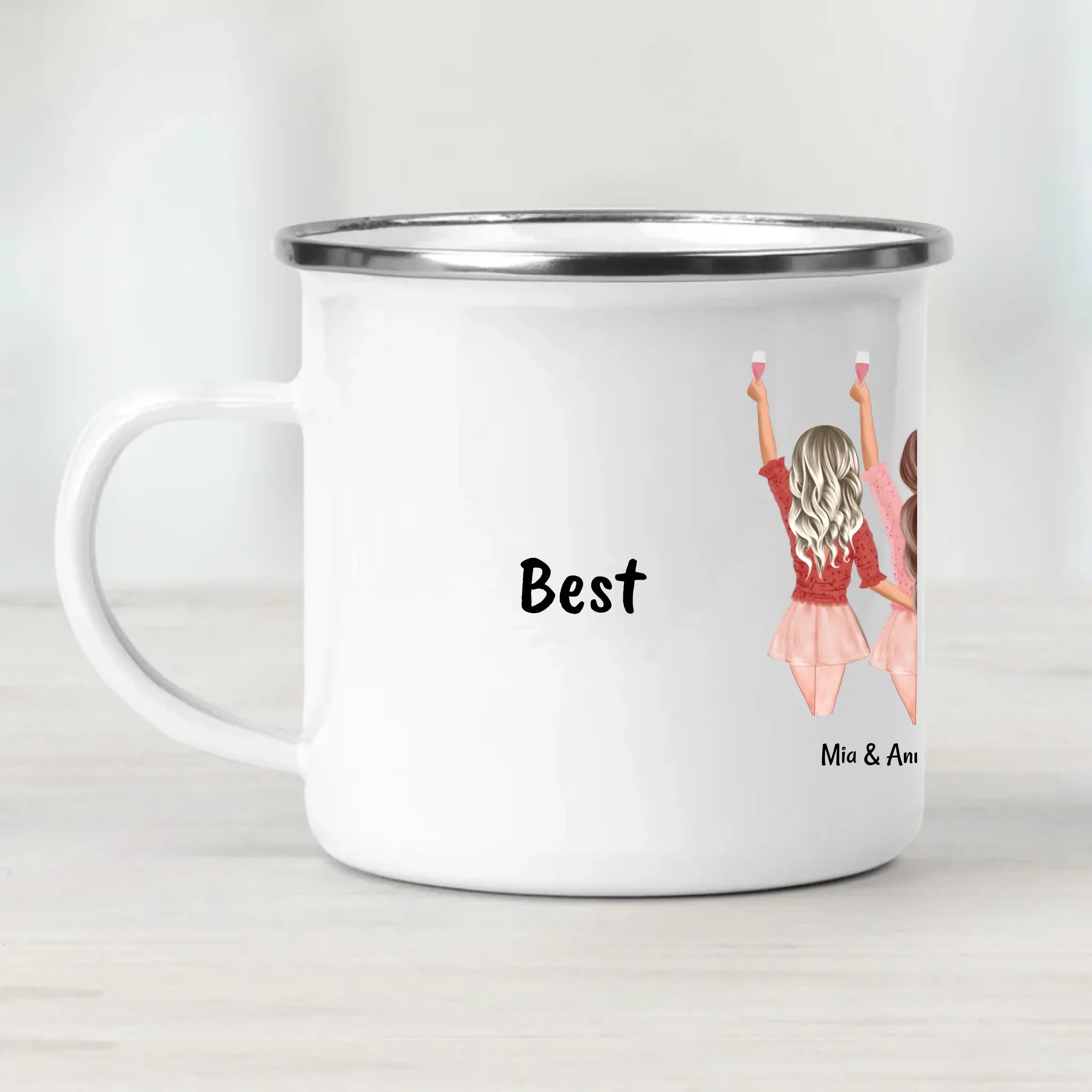 Geschenk Tasse 5 Freundinnen mit Namen Spruch - Cantty