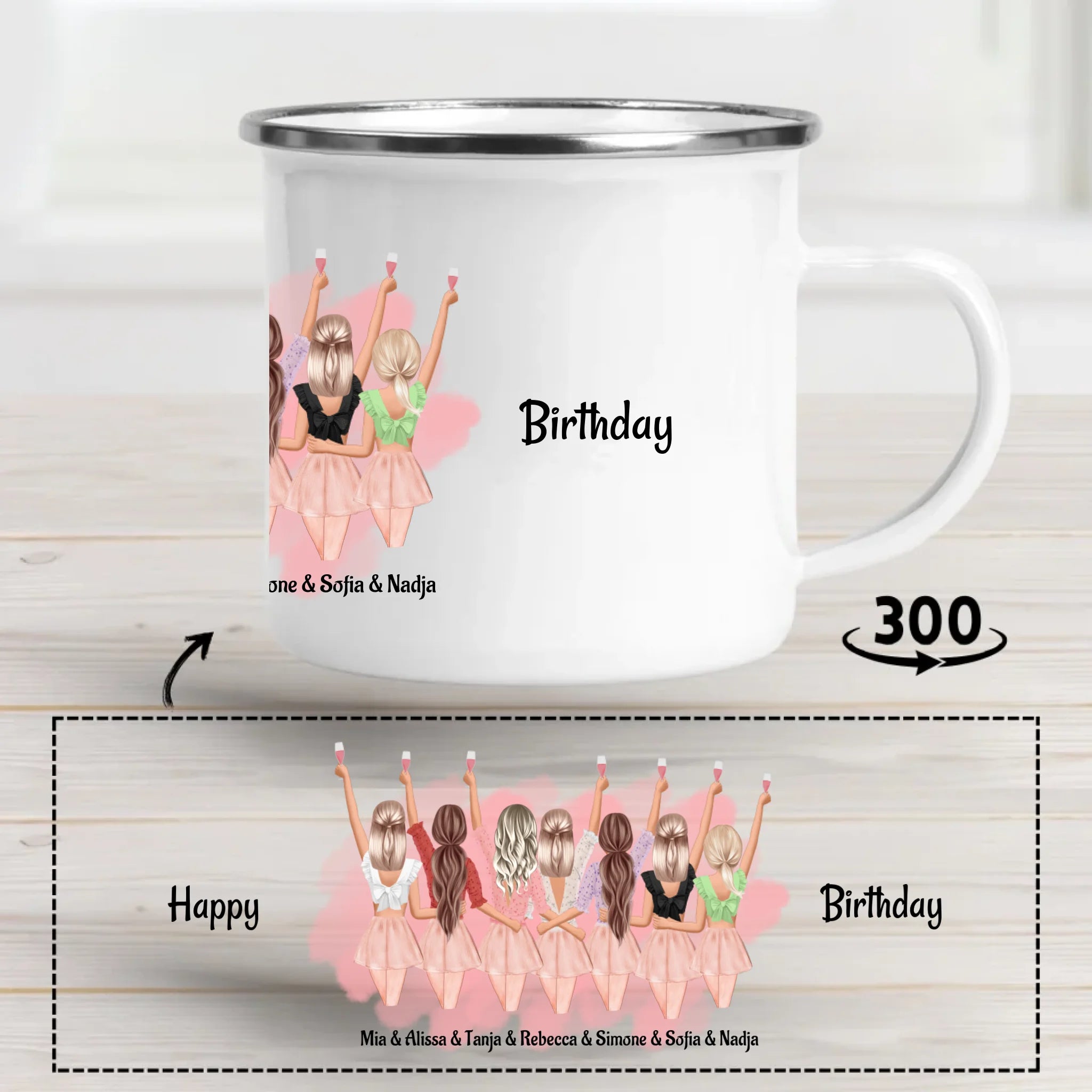 Geschenk 7 Freundinnen Tasse Geschenk JGA & Geburtstag - Cantty