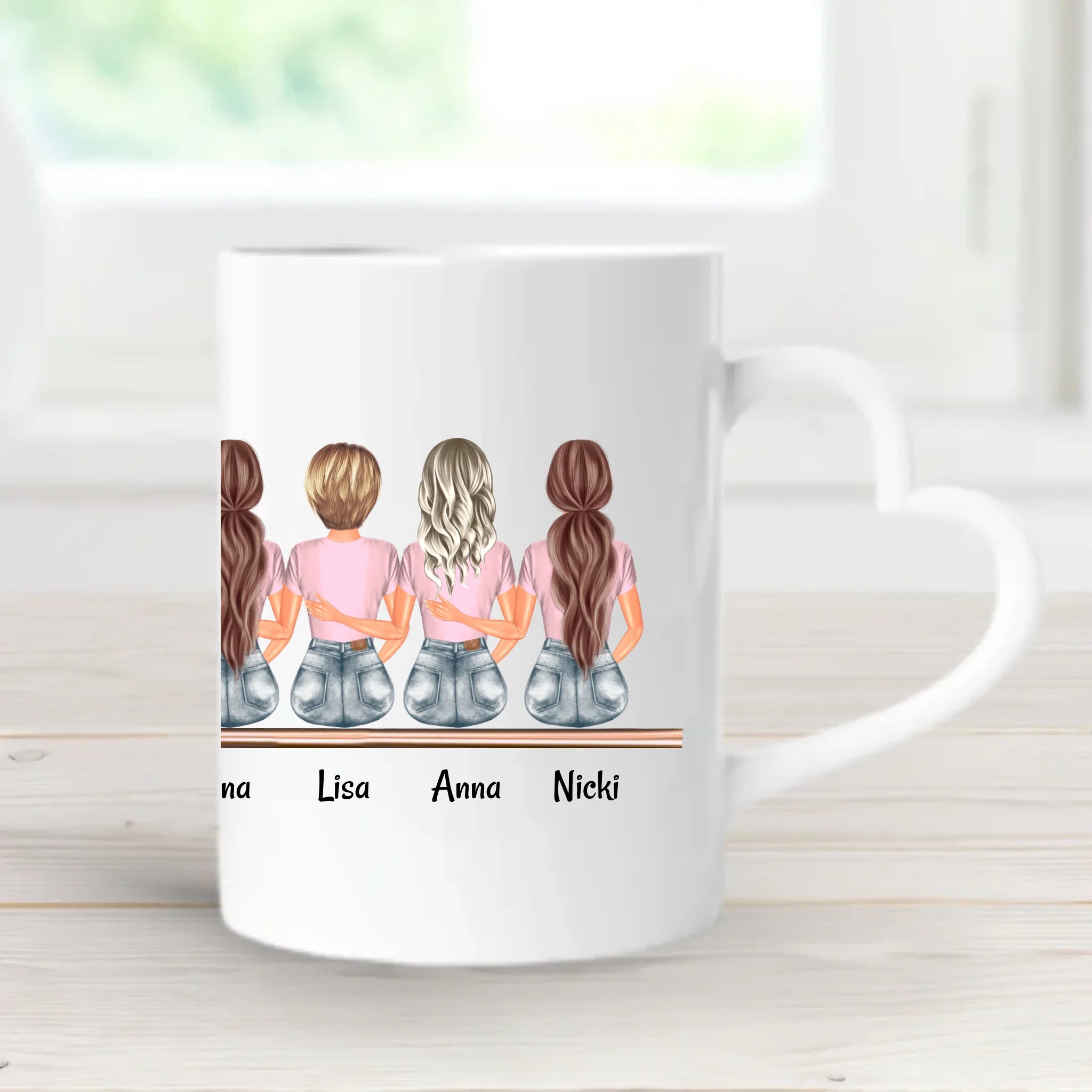 Tasse Geschenk 6 Freundinnen mit Namen und Spruch - Cantty