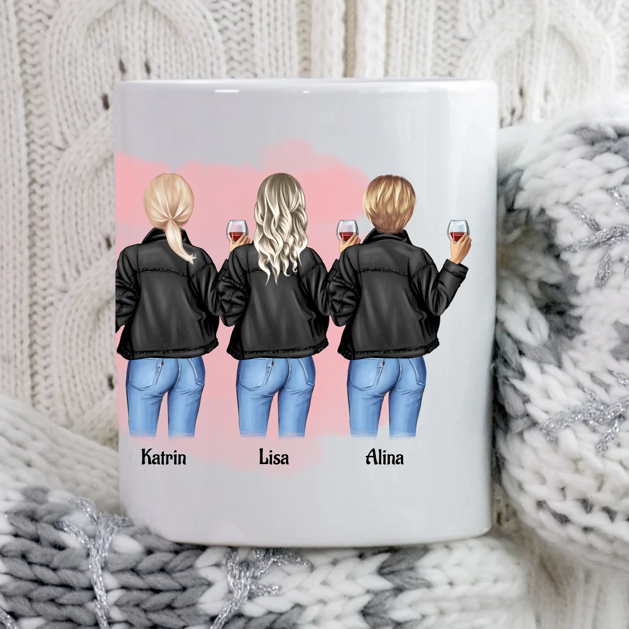 4 Freundinnen Tasse personalisiert - Cantty