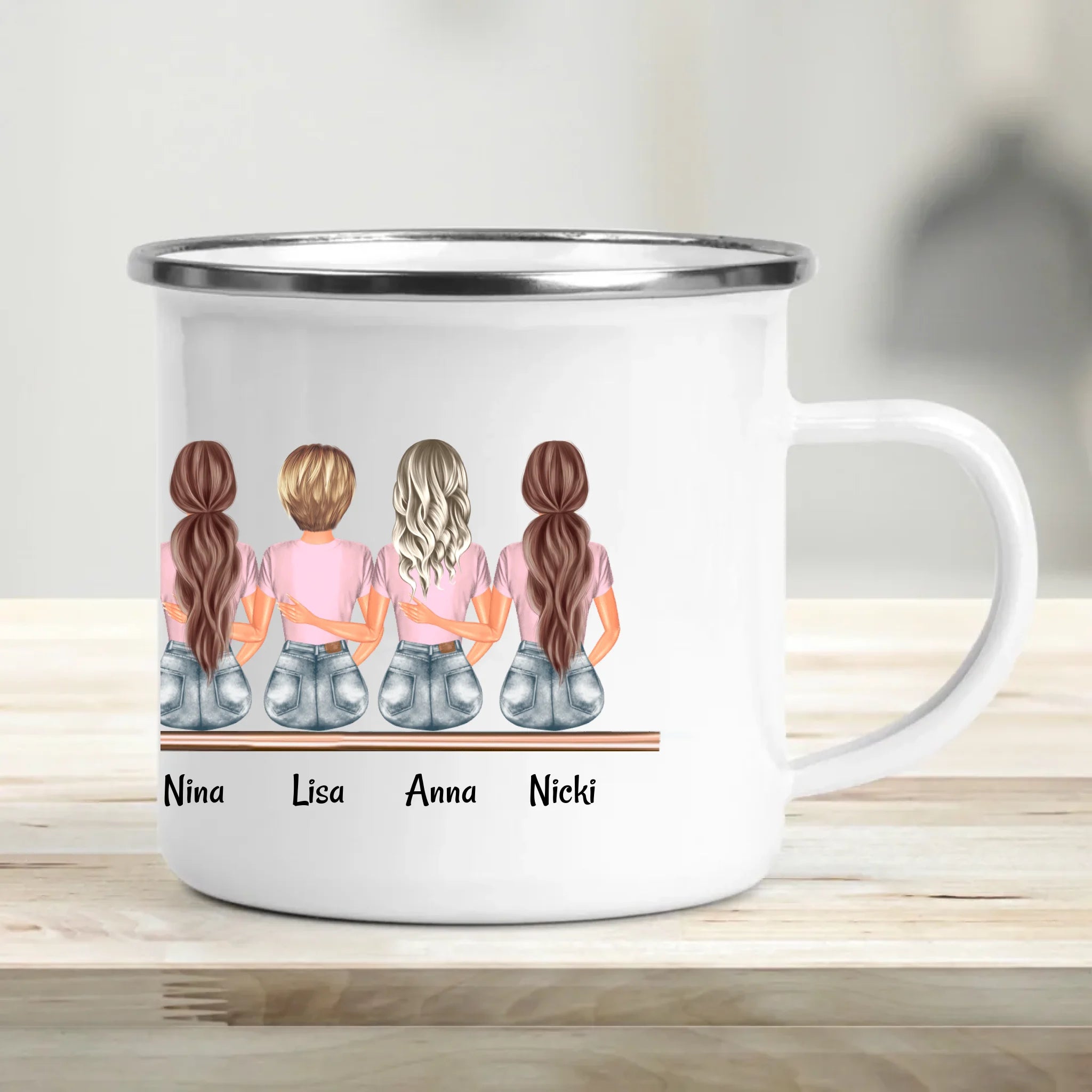 Tasse Geschenk 6 Freundinnen mit Namen und Spruch - Cantty