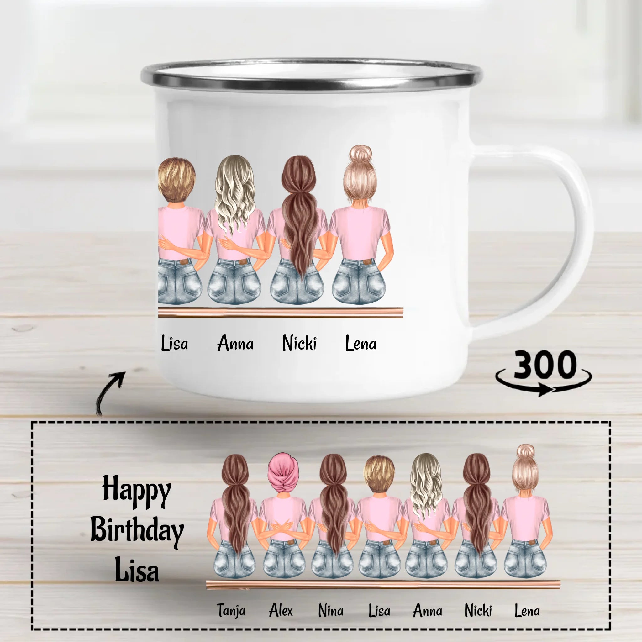 Tasse 7 Freundinnen Geschenk gestalten - Cantty
