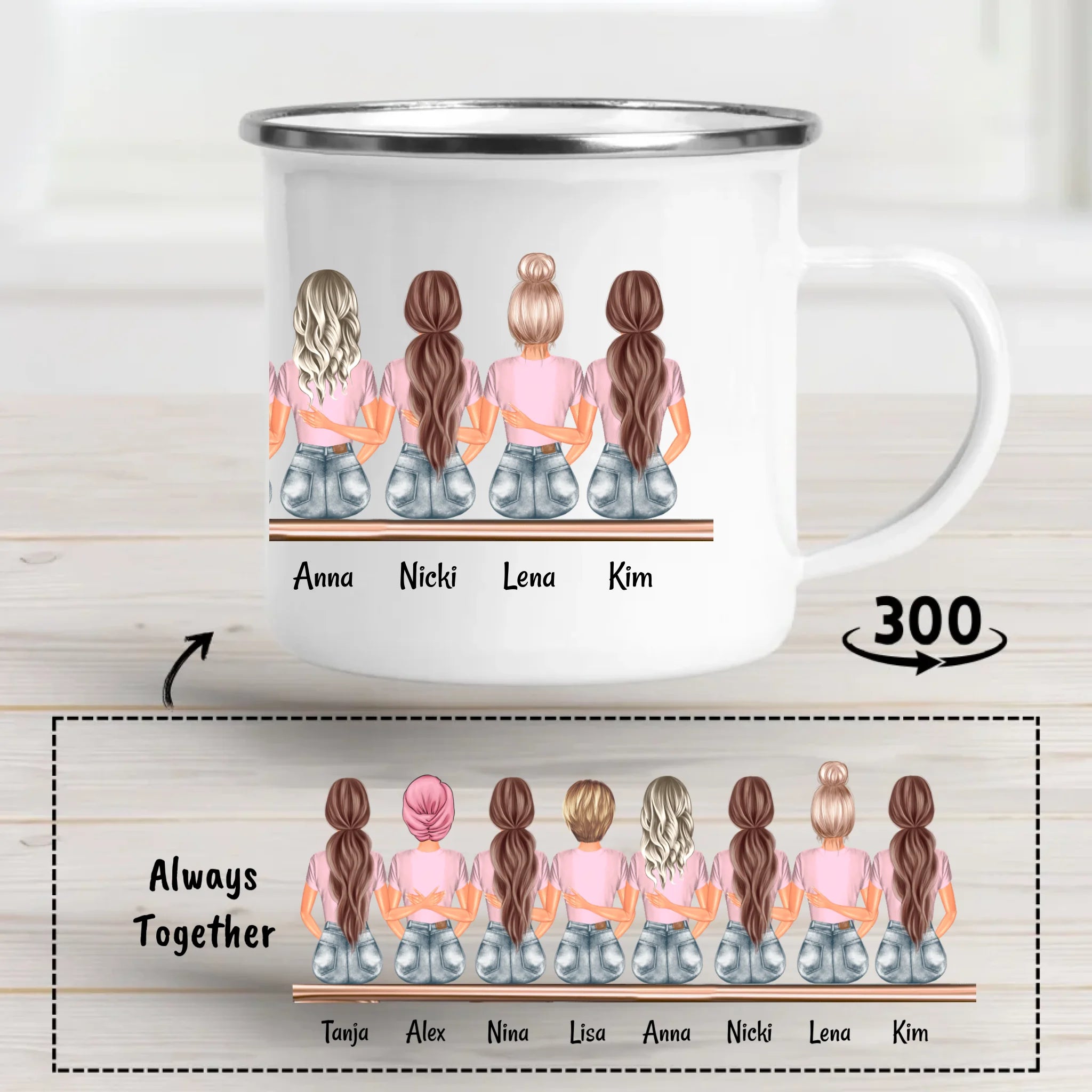 Tasse Geschenk 8 Freundinnen - Cantty