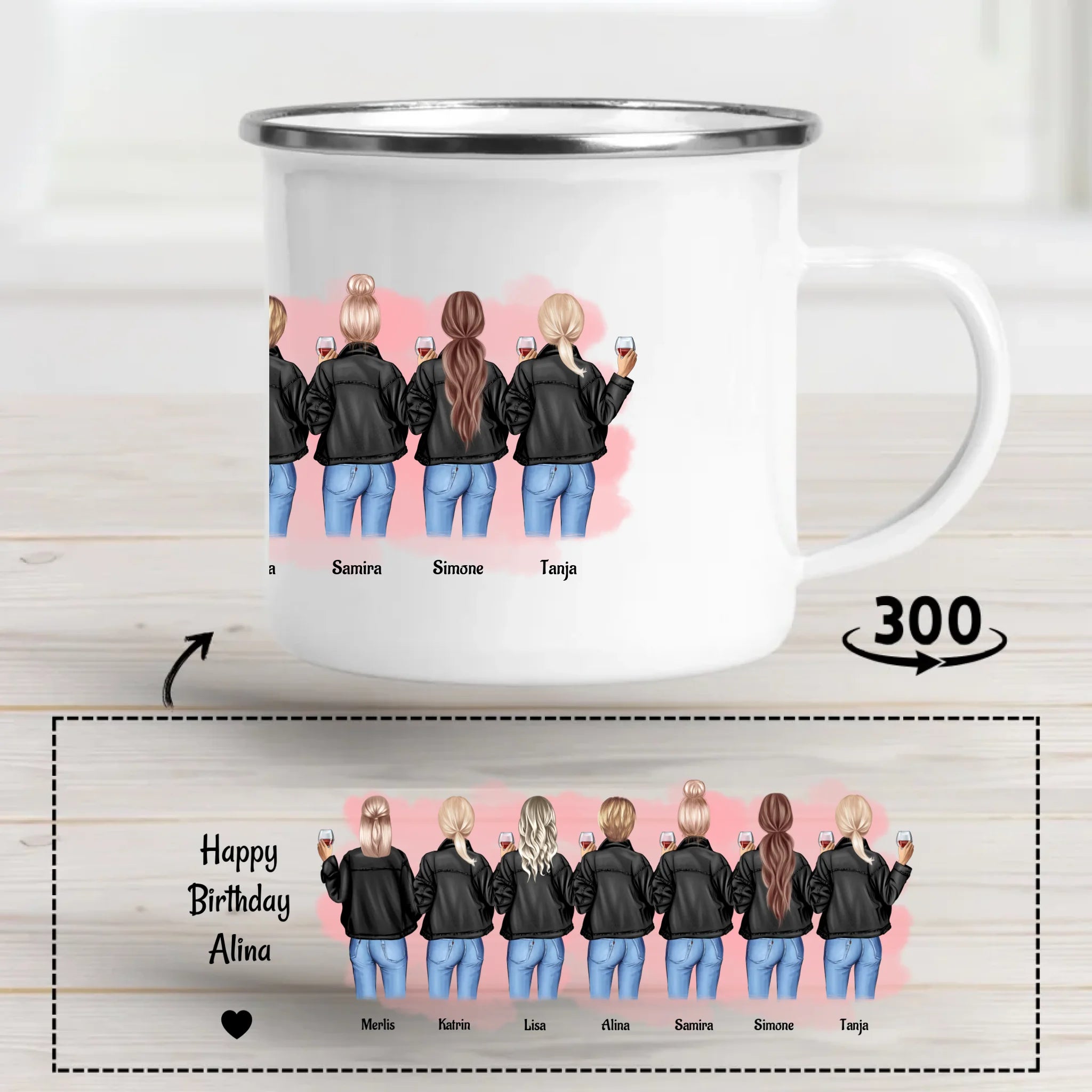 Tasse 7 Freundinnen Geschenk personalisiert - Cantty