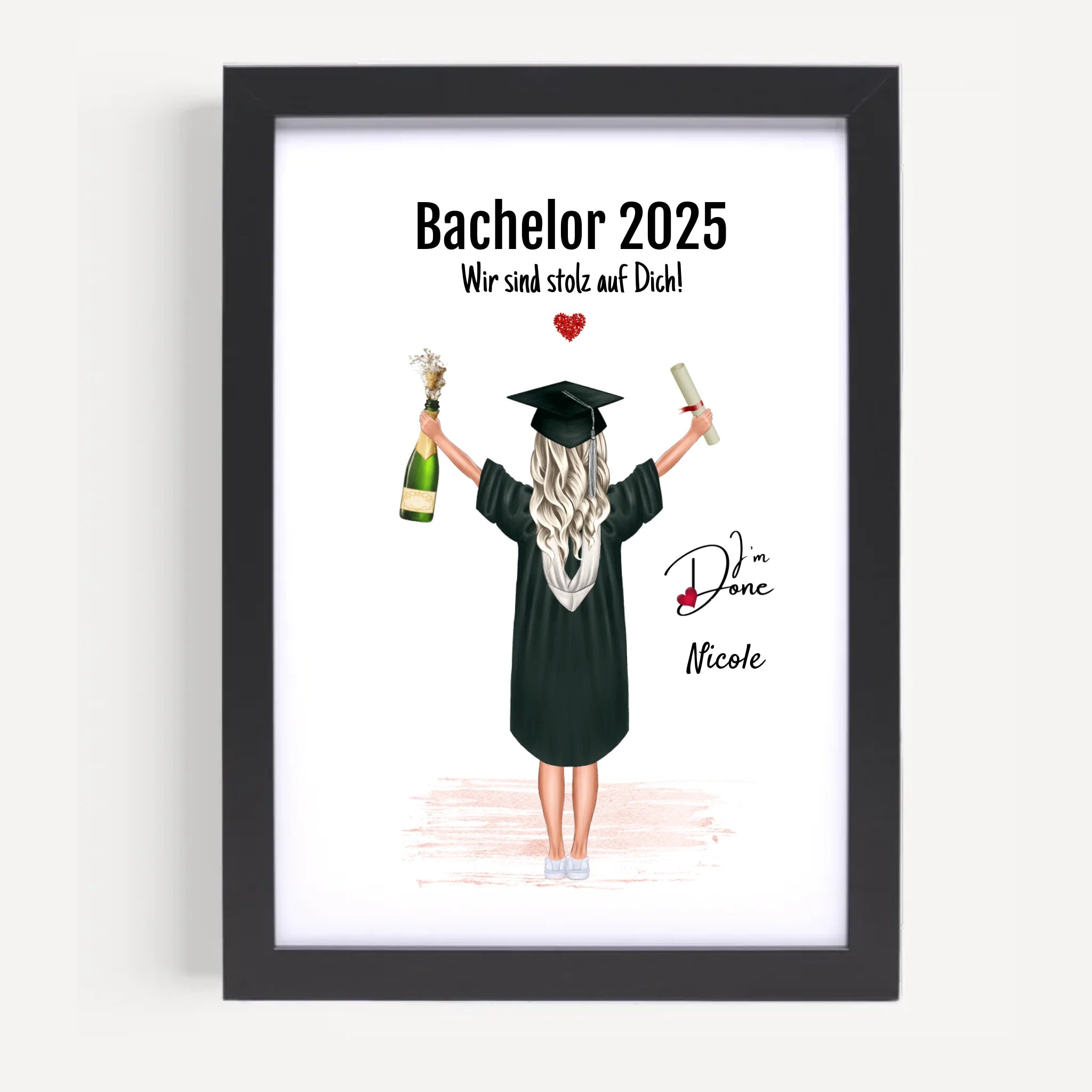 Bachelor Absolventin Mädchen Poster Geschenk personalisiert - Cantty