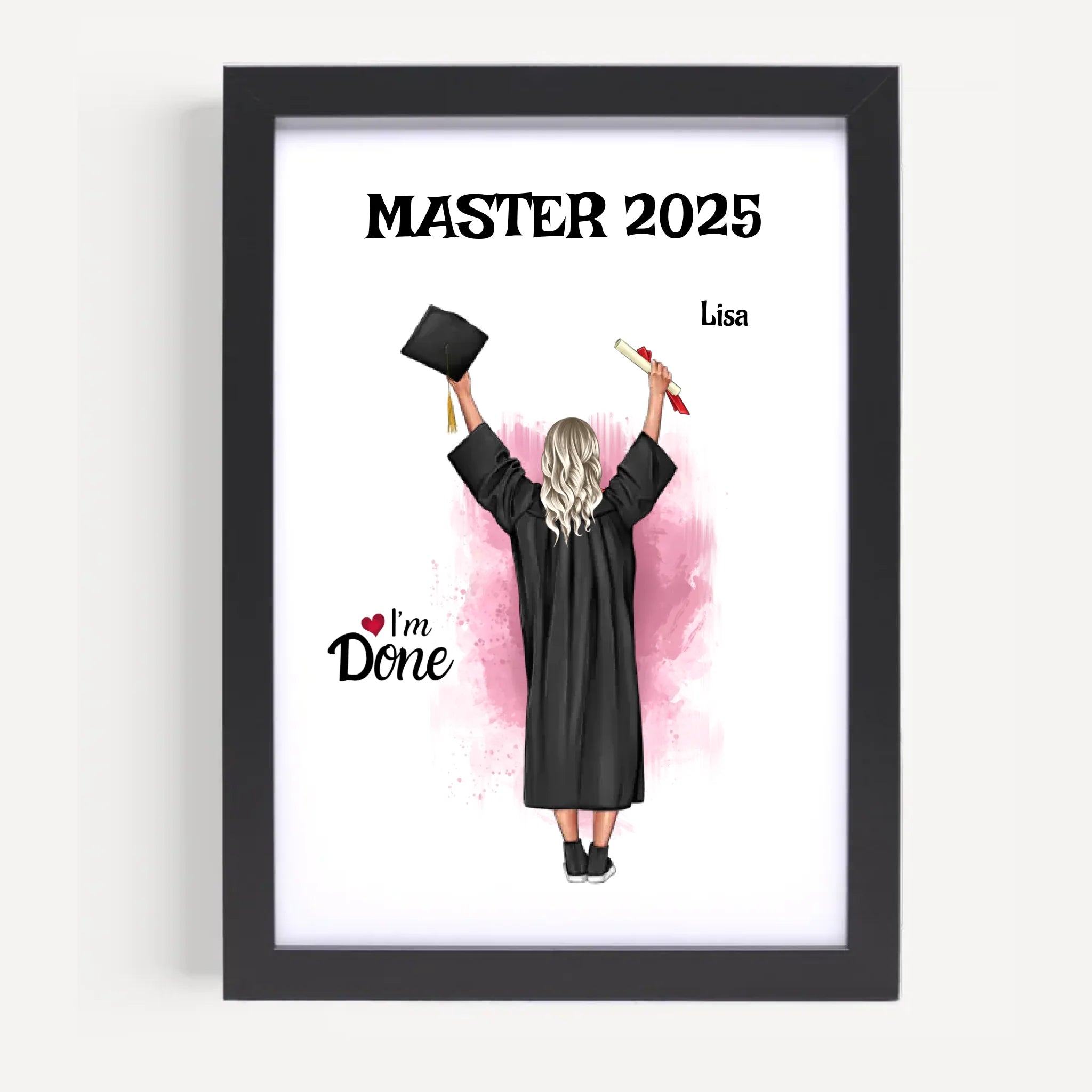 Master Abschluss Mädchen Poster personalisiert - Cantty