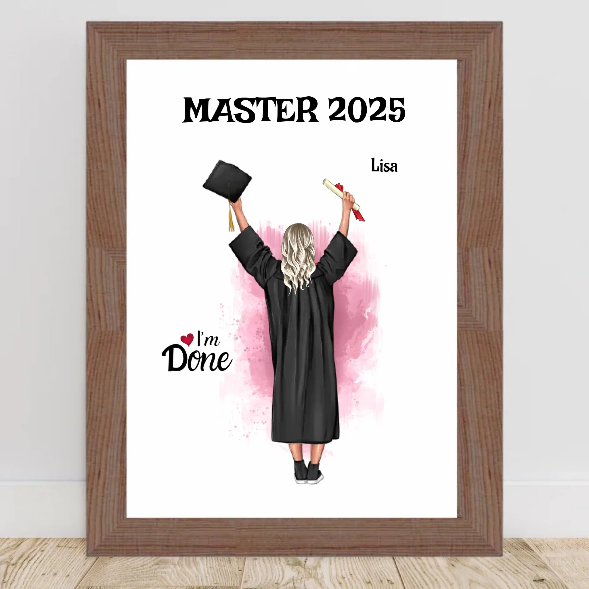Master Abschluss Mädchen Poster personalisiert - Cantty