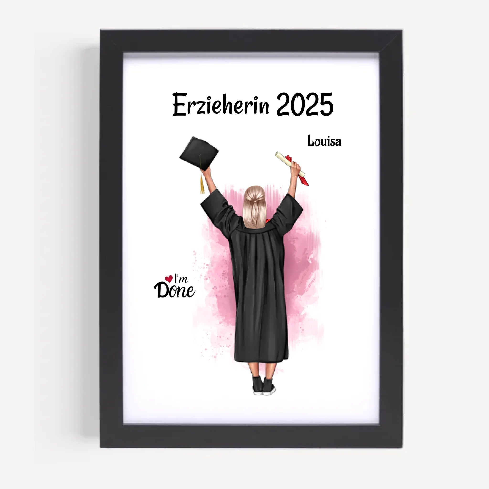 Bestandene Ausbildung MĂ€dchen Geschenk Bild personalisiert - Cantty