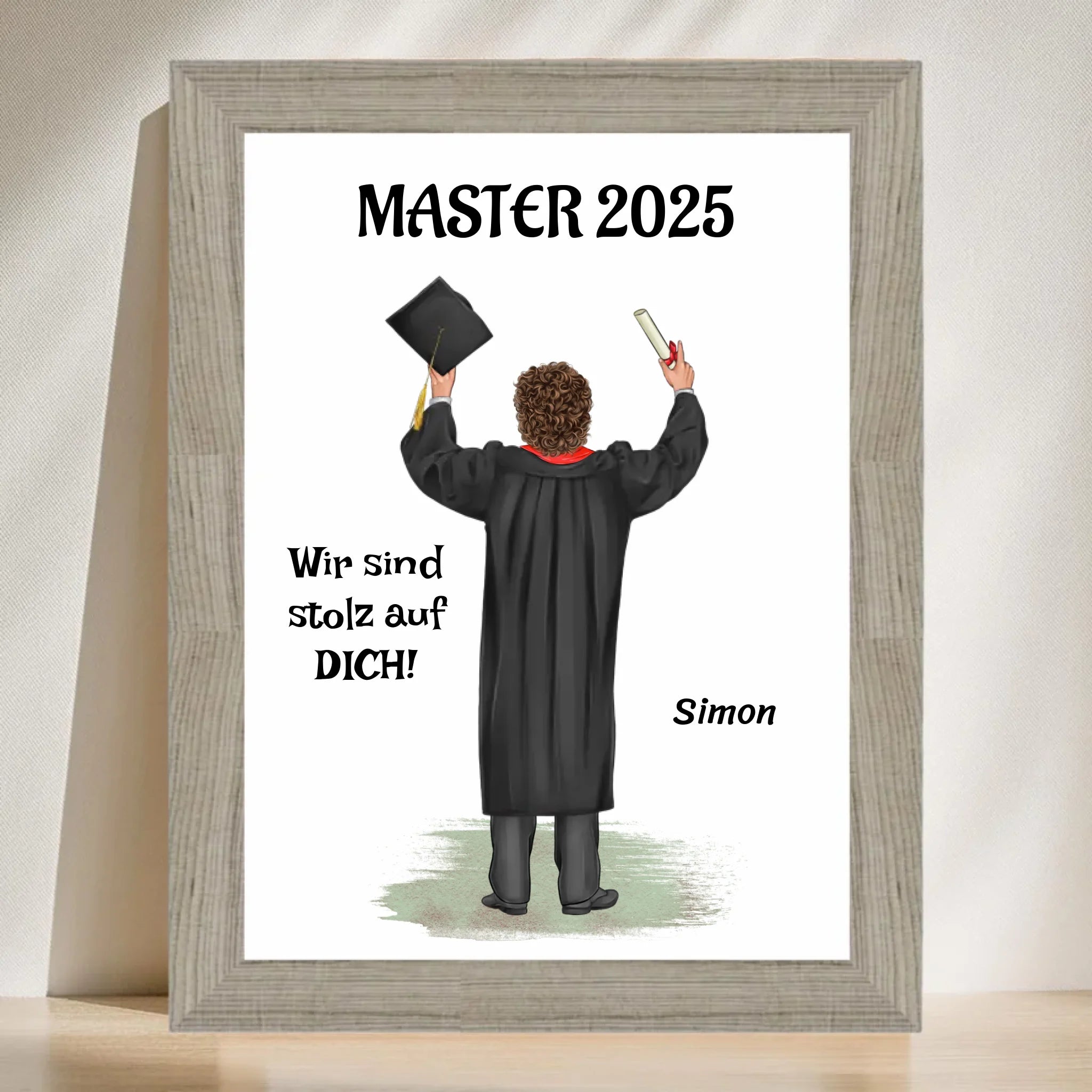 Geschenk Master Abschluss Poster personalisiert für Sohn - Cantty