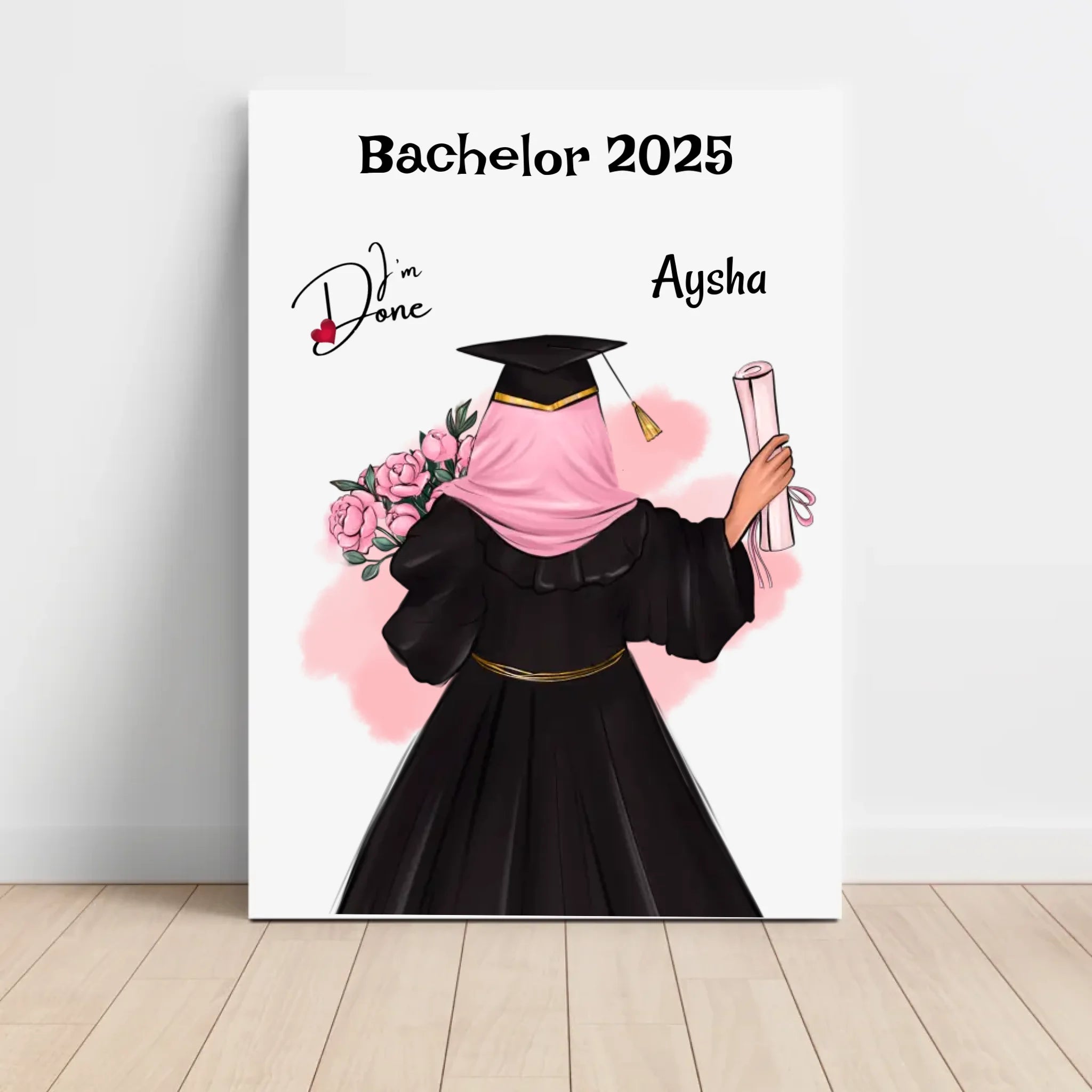 Bachelor Abschluss Mädchen mit Kopftuch Poster Geschenk - Cantty