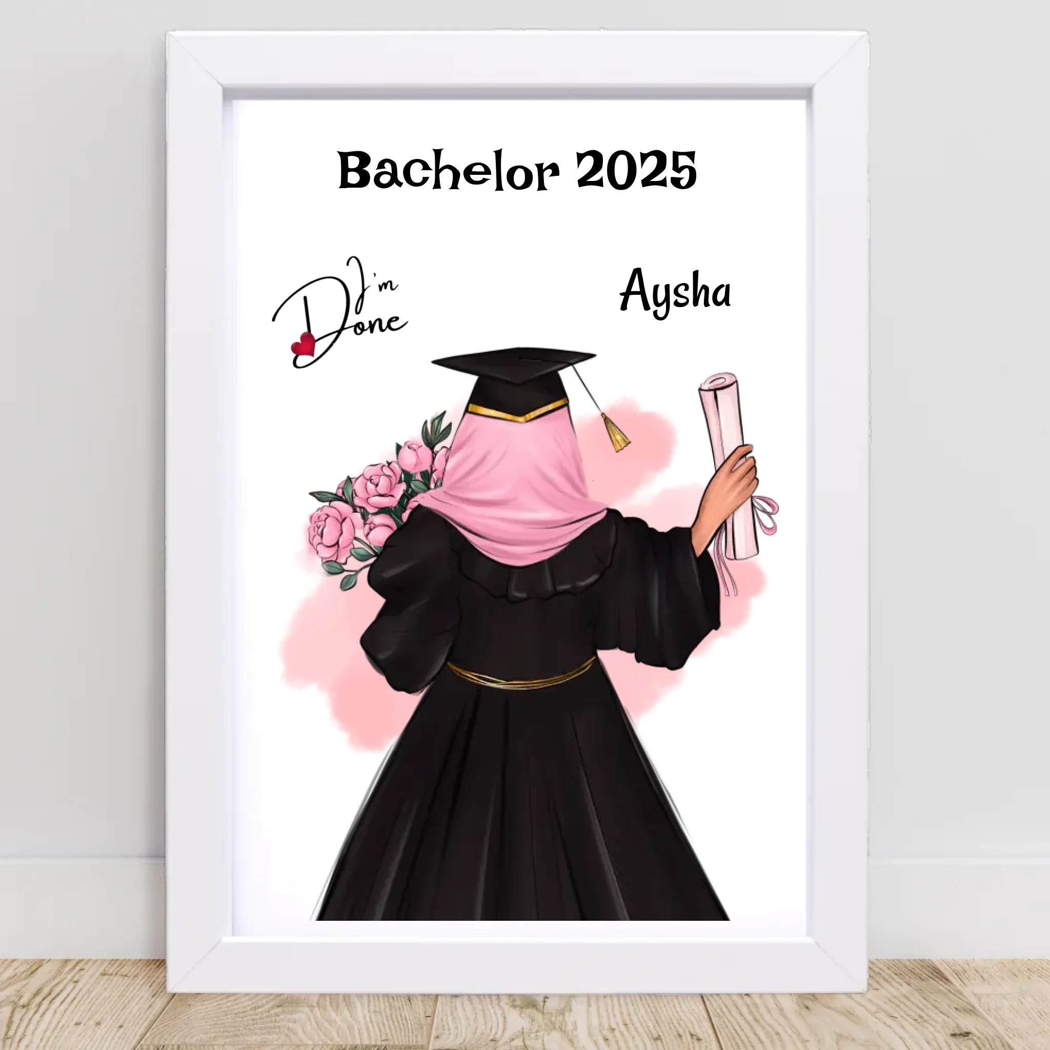 Bachelor Abschluss Mädchen mit Kopftuch Poster Geschenk - Cantty