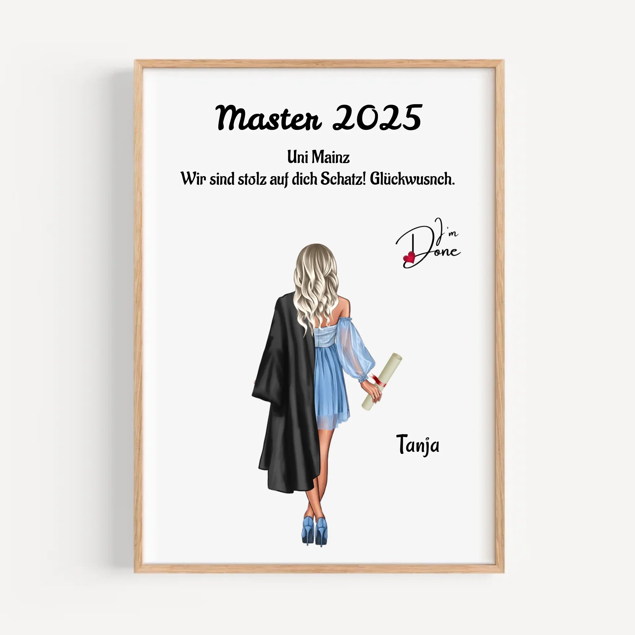 Mädchen Master Abschluss Geschenk Poster - Cantty