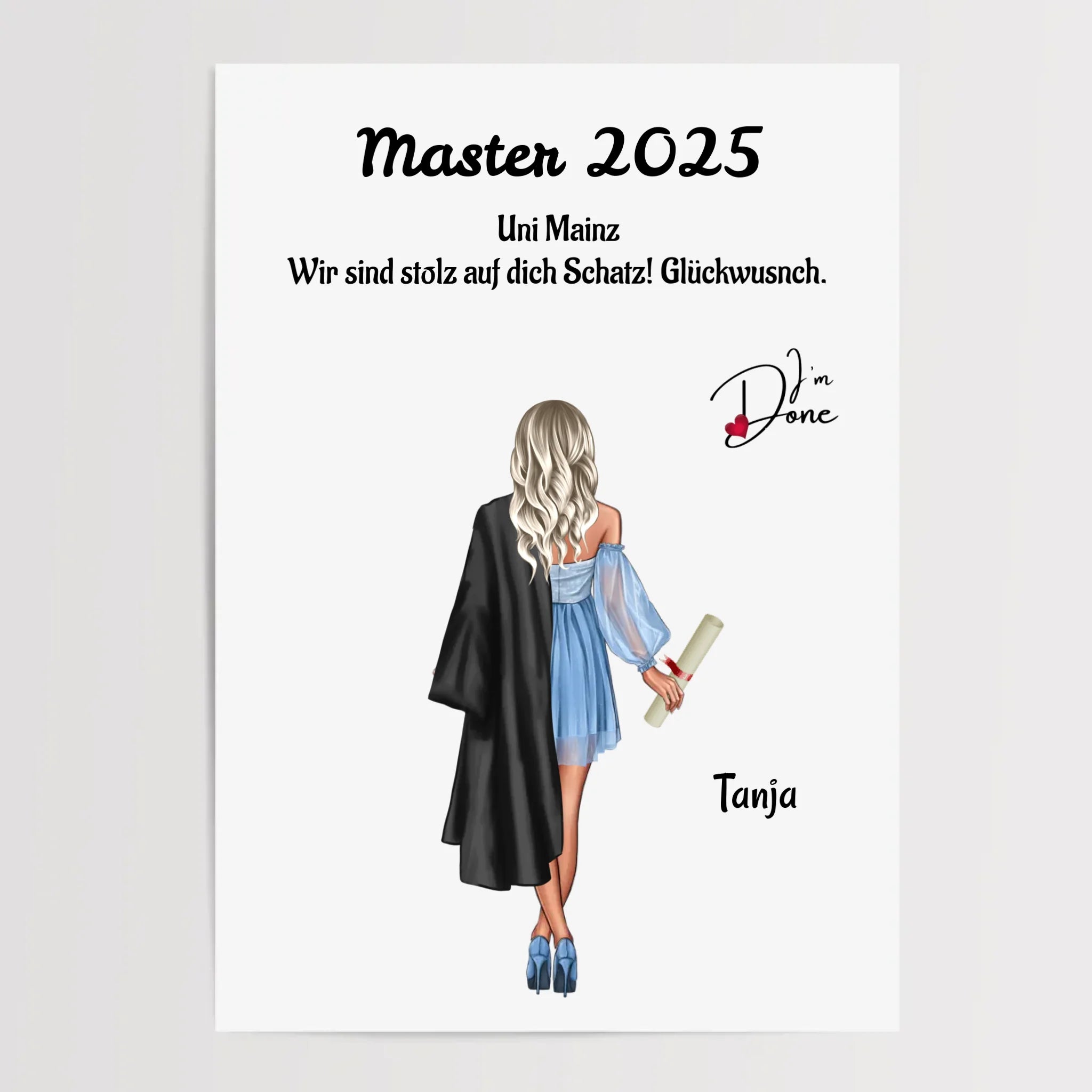 Mädchen Master Abschluss Geschenk Poster - Cantty