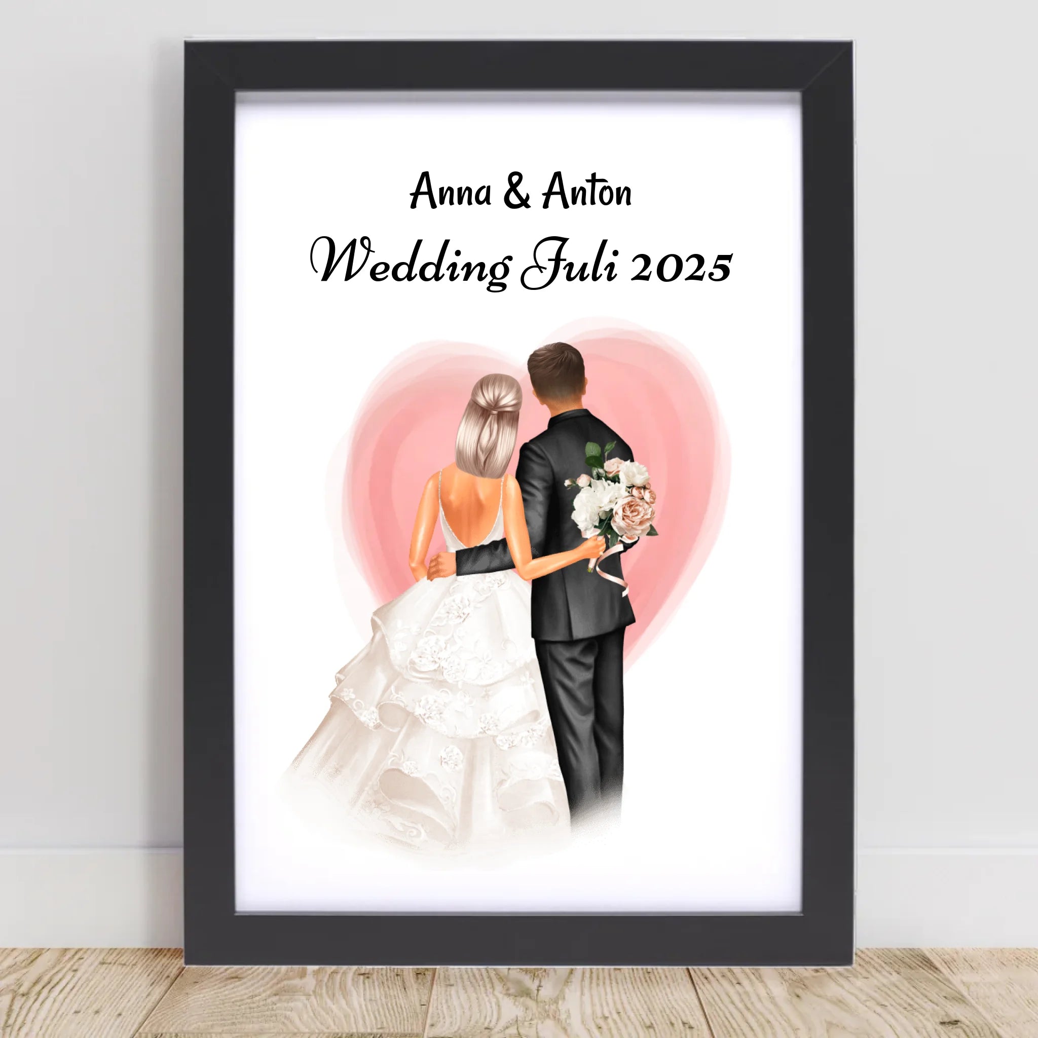 Hochzeitspaar Bild Geschenk personalisiert - Cantty