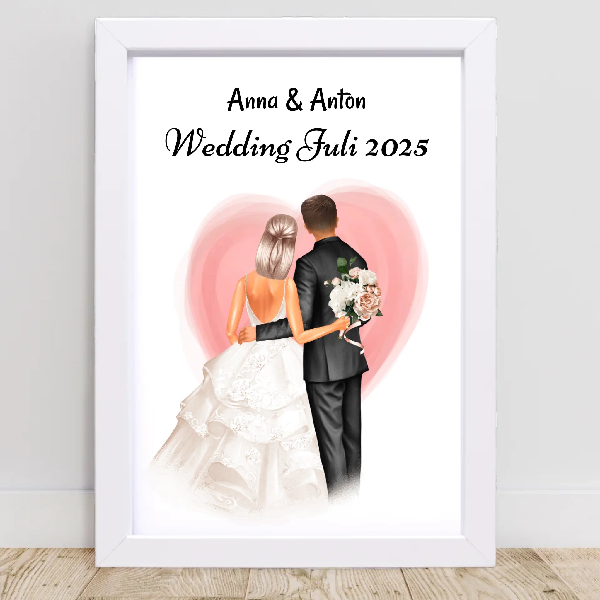 Hochzeitspaar Bild Geschenk personalisiert - Cantty